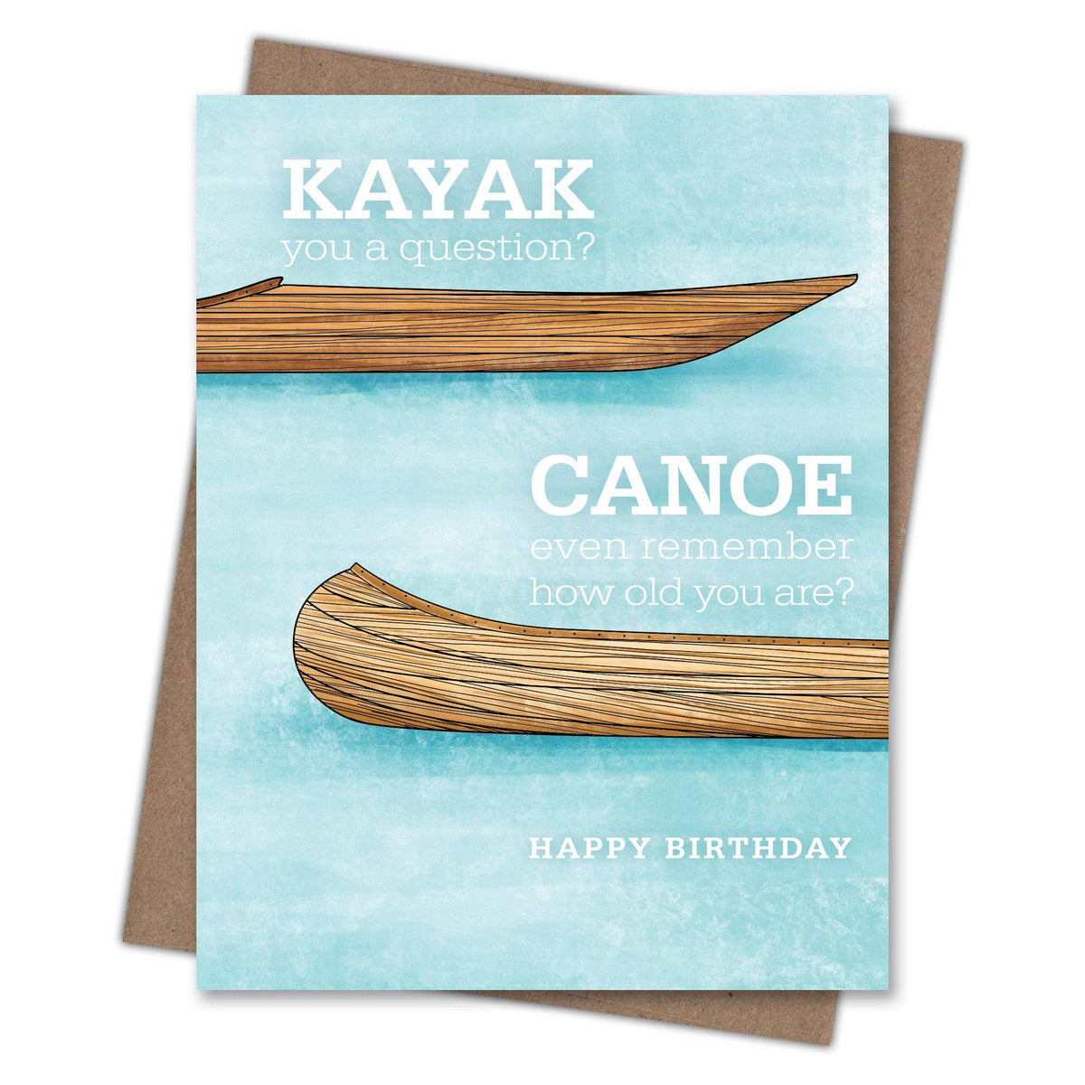 Kayak Canoe - Recycled Birthday Card for Paddlers