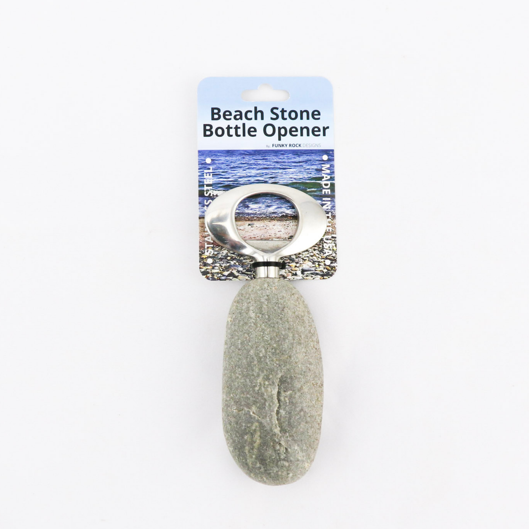 Nature-Inspired Stainless Steel Stone Bottle Opener