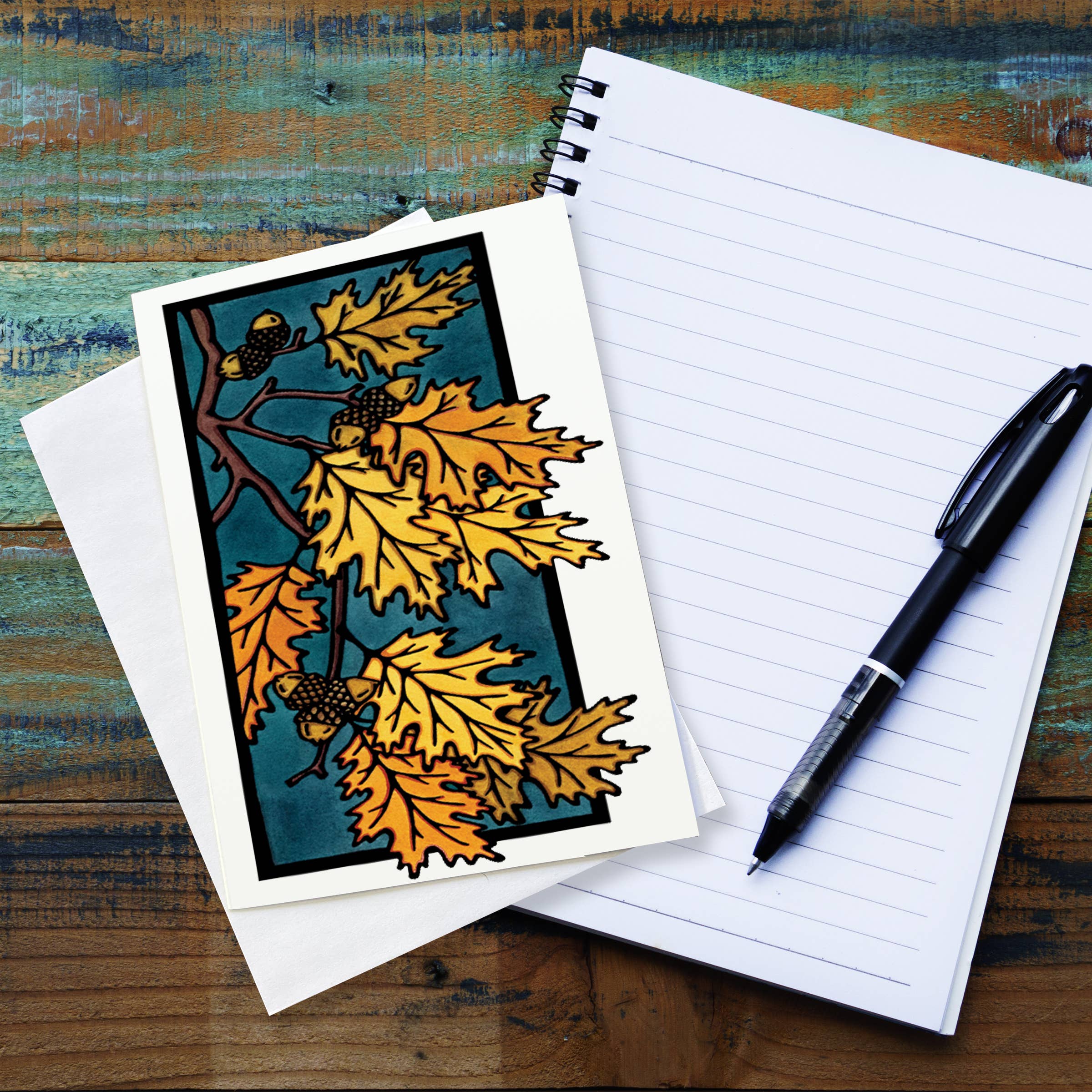 Greeting Card Oak Leaves