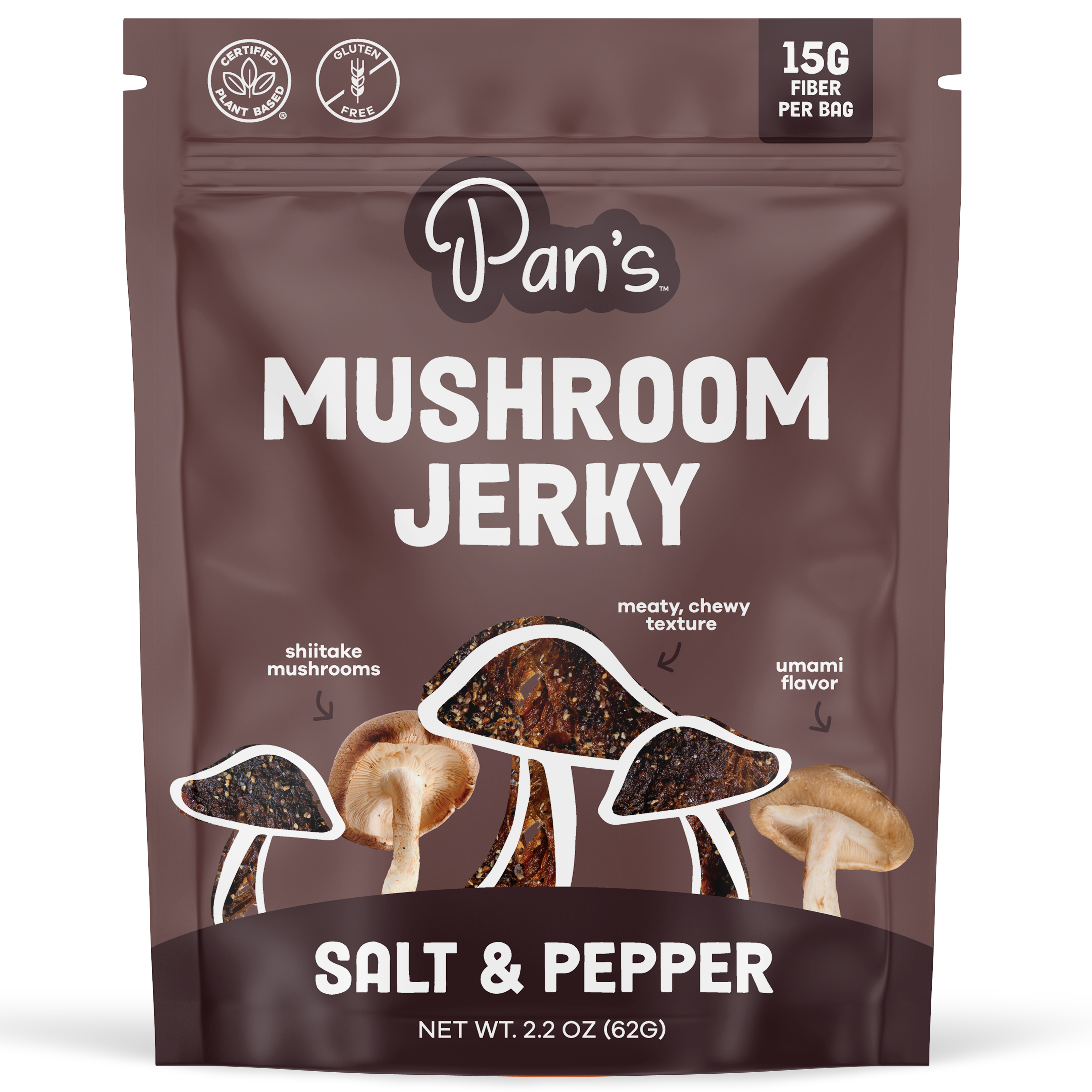 Pan's Mushroom Jerky - 2.2oz Salt & Pepper