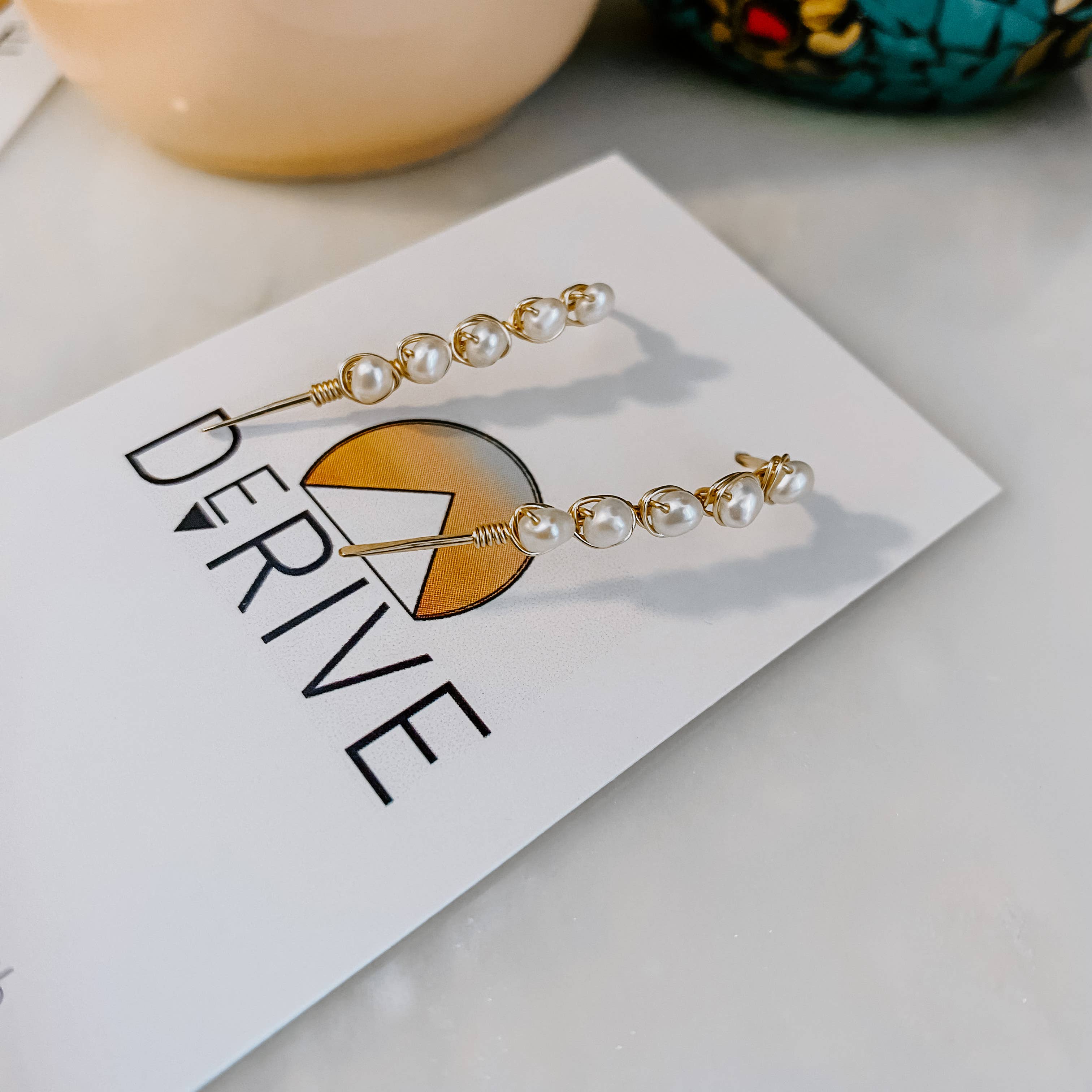 Mini Pearl Threader Earrings: 14k Gold Fill