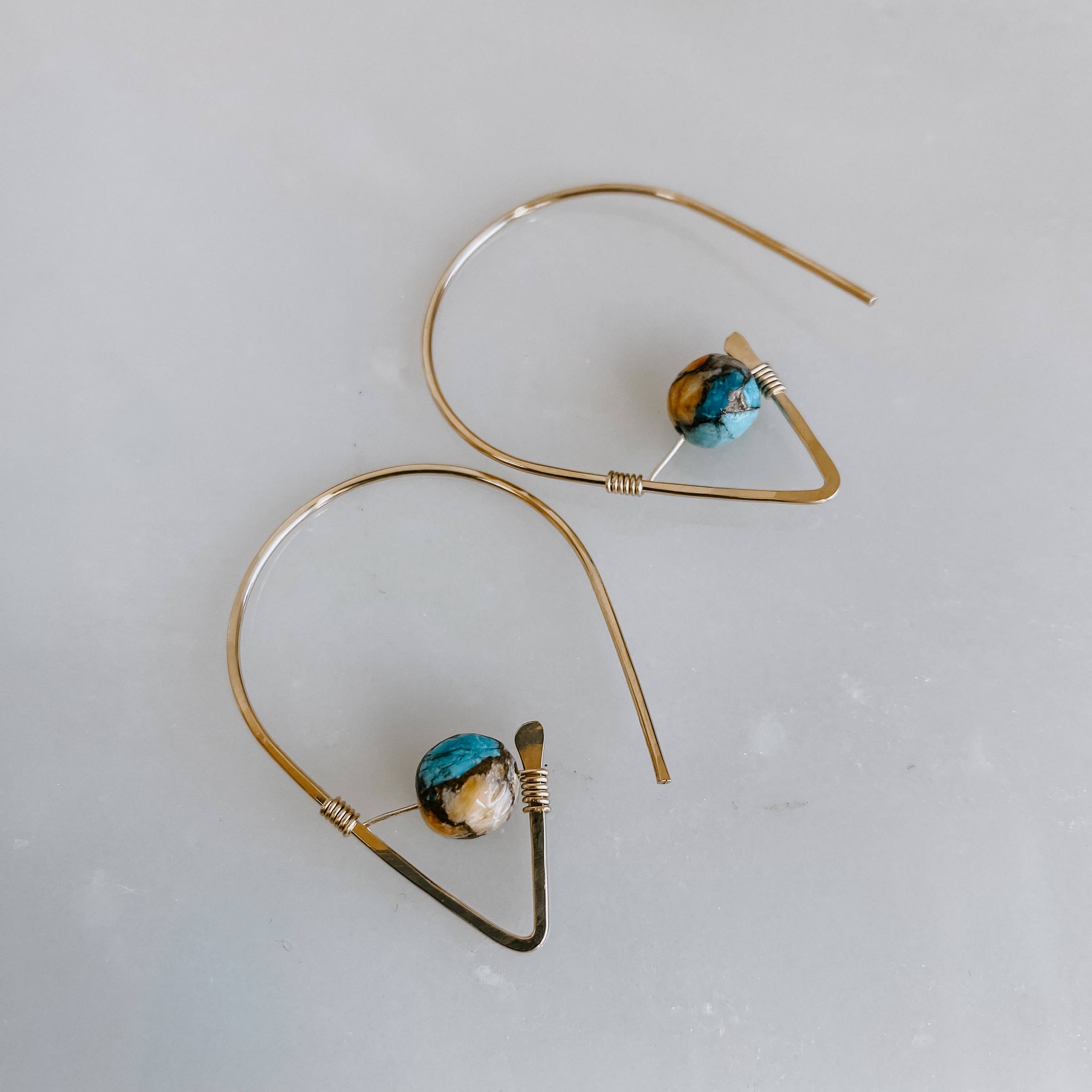 Spiny Oyster Turquoise Threader Earrings