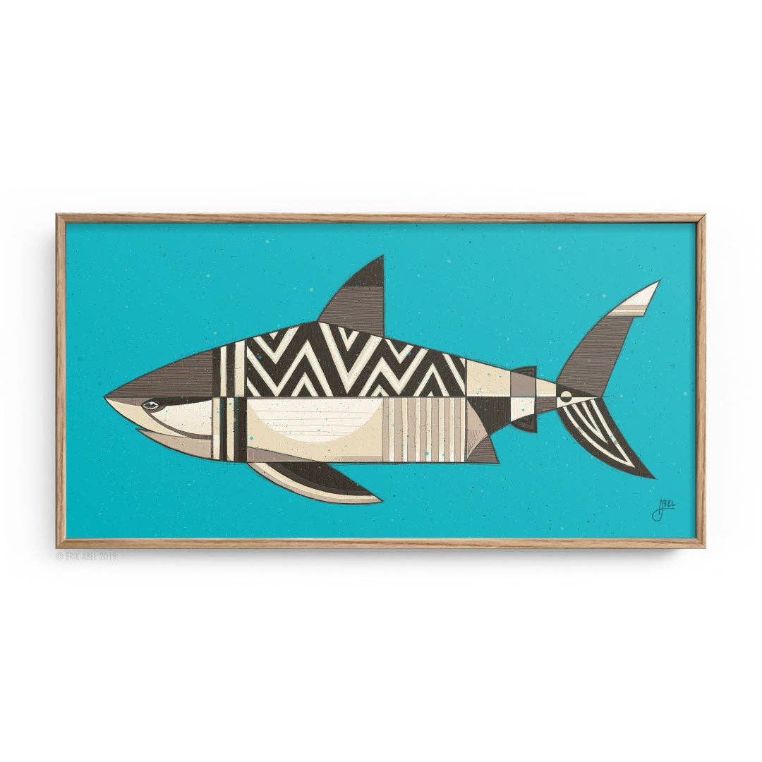 White Shark - WHLSL Print: Unframed / 12x6 / Canvas
