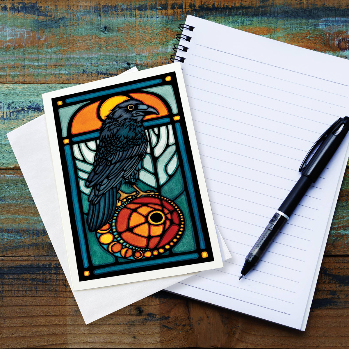 Greeting Card Raven Moon