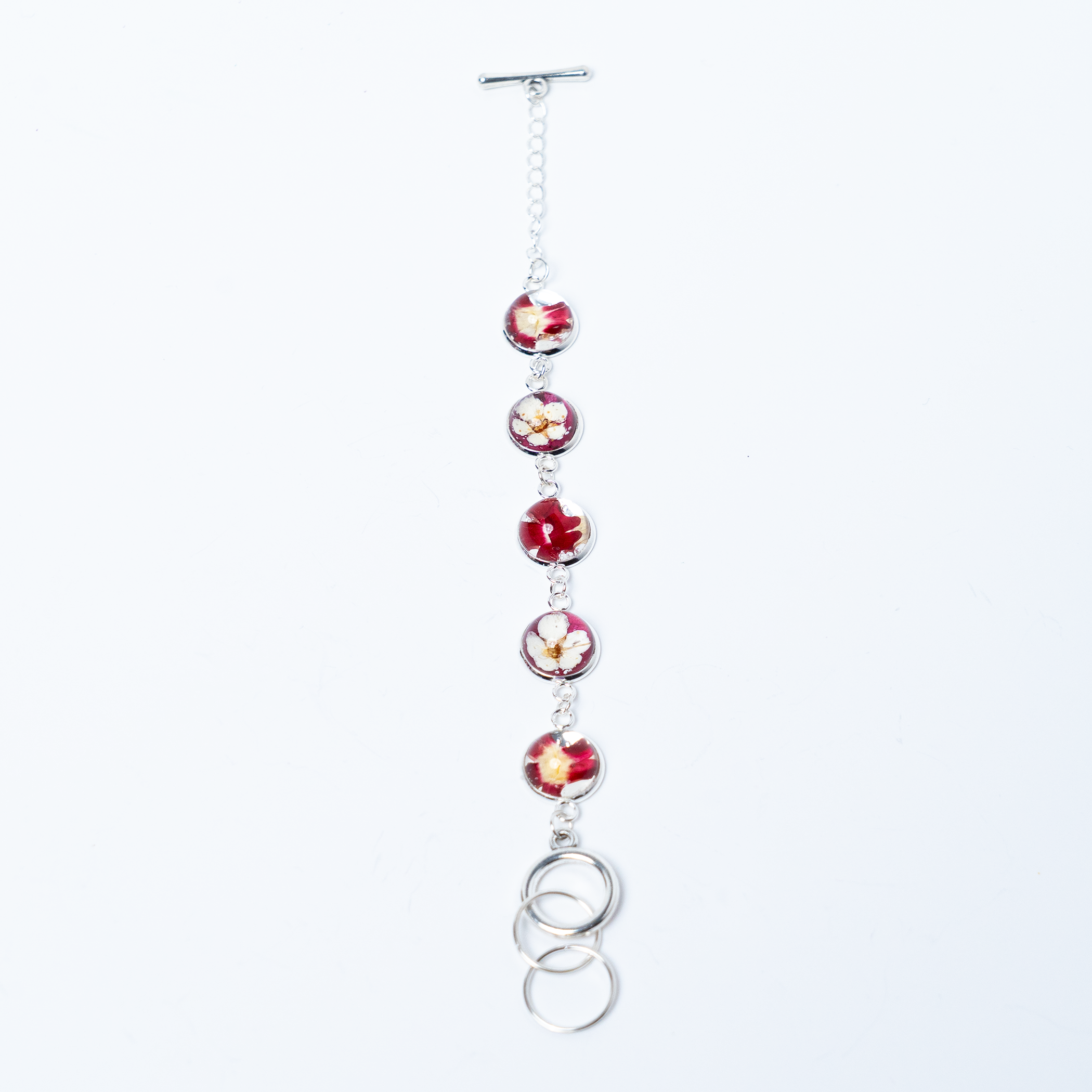 5 Charm Red Medley Bracelet by Botanical Creations