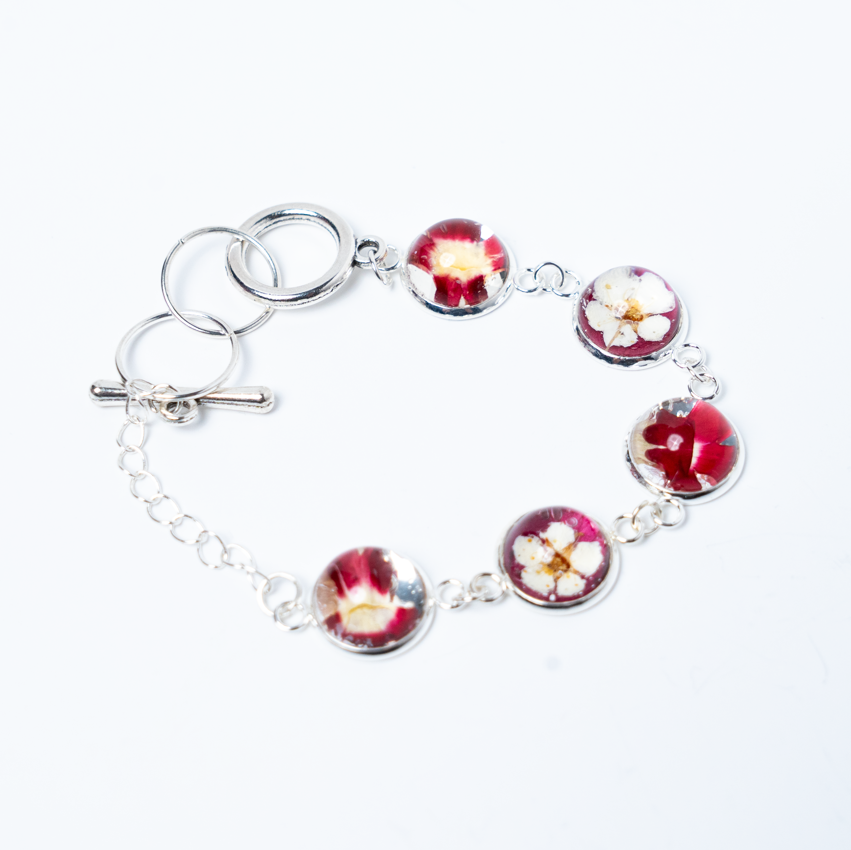 5 Charm Red Medley Bracelet by Botanical Creations