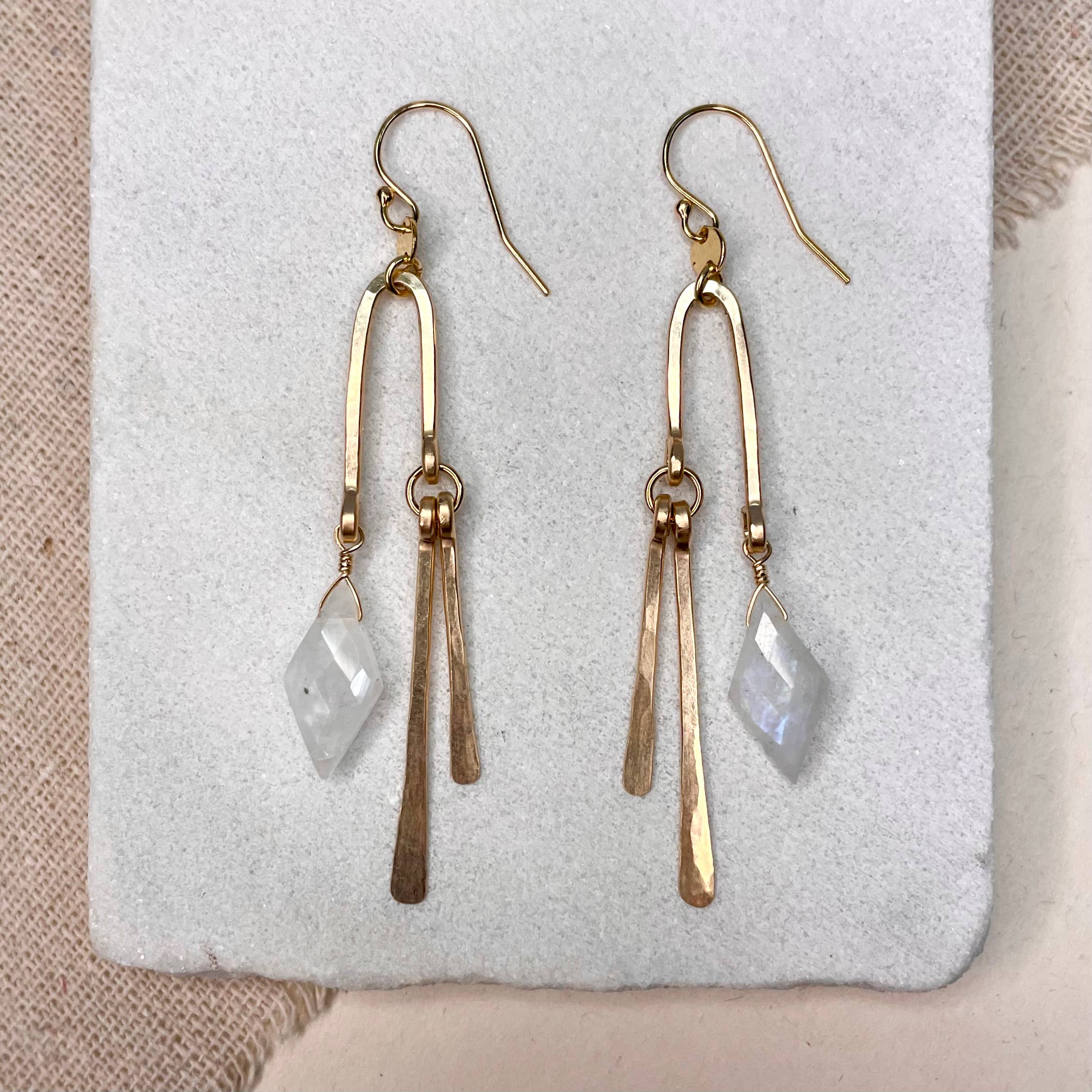Diamond and Tine Earring: Gold Filled / Amazonite