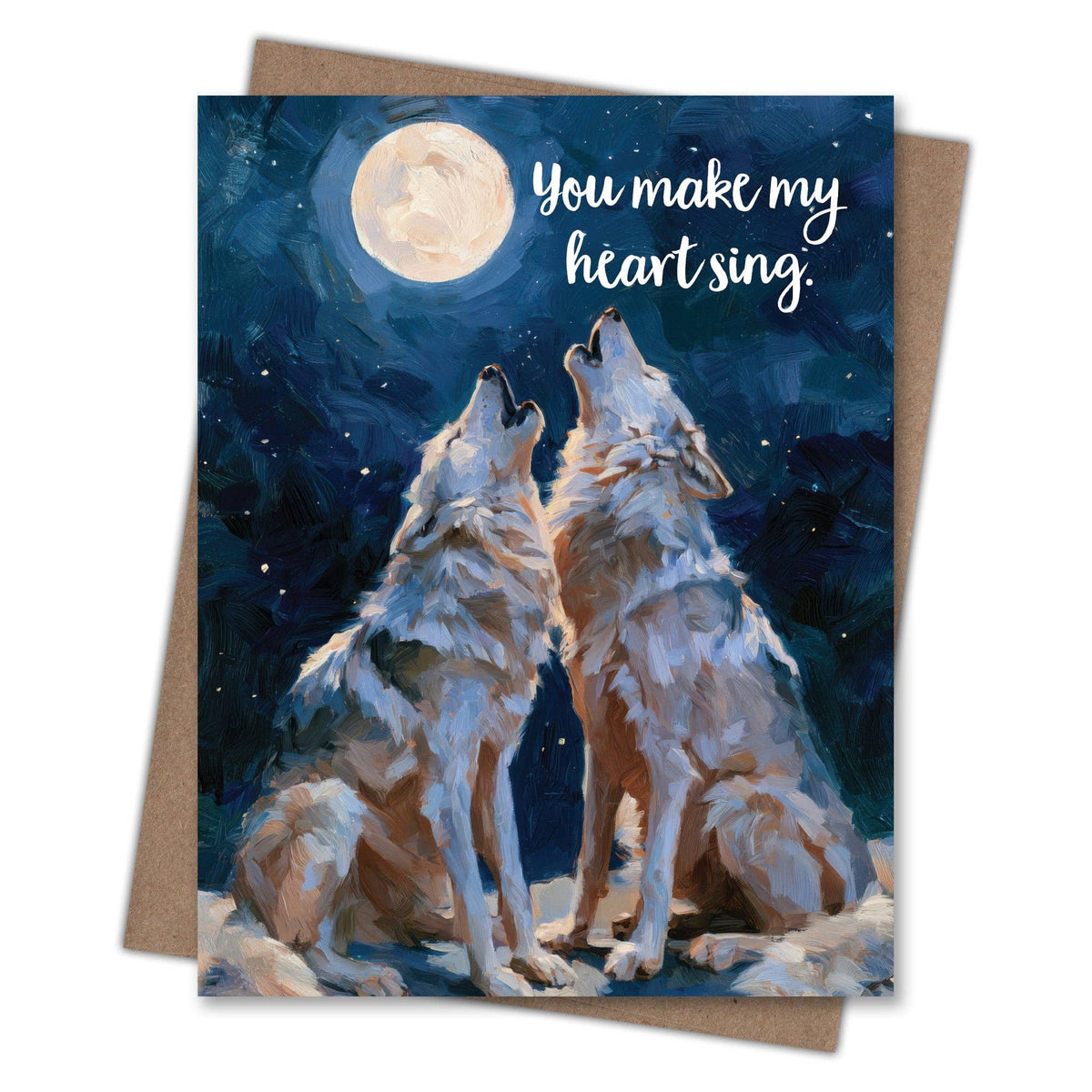 Heart Song Wolves - Recycled Love Card for Wildlife Lovers