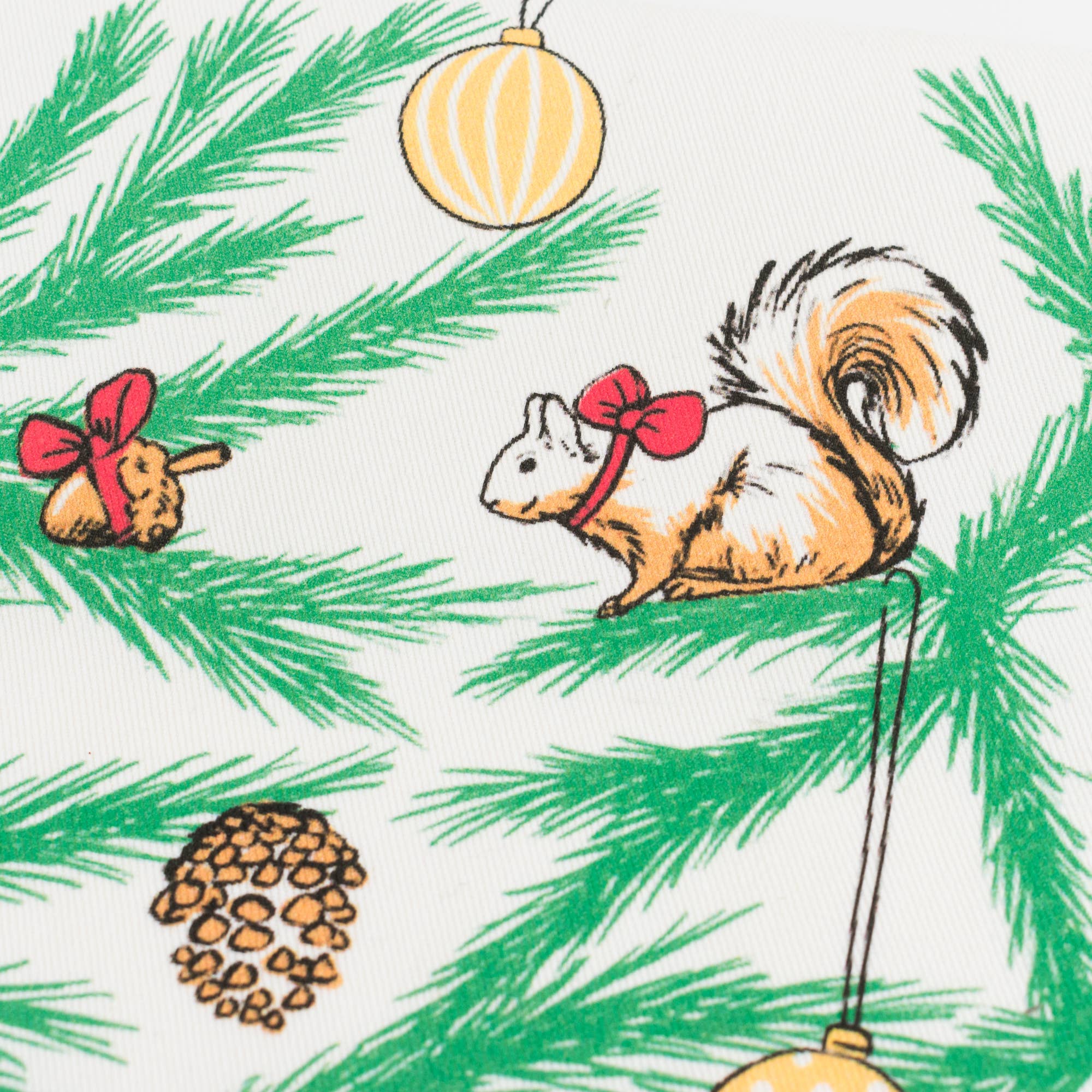 Squirrels Holiday Tea Towel