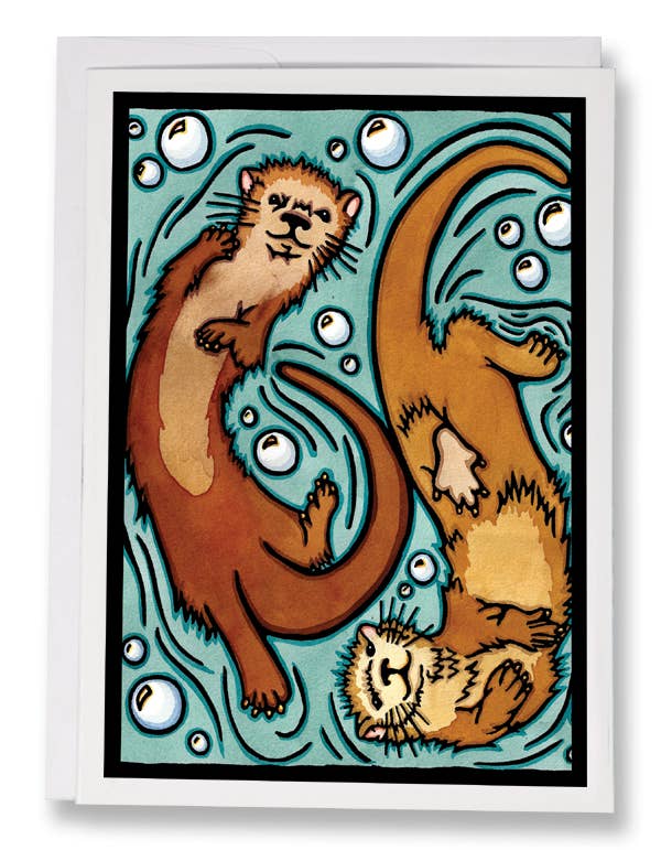 Greeting Card Otters