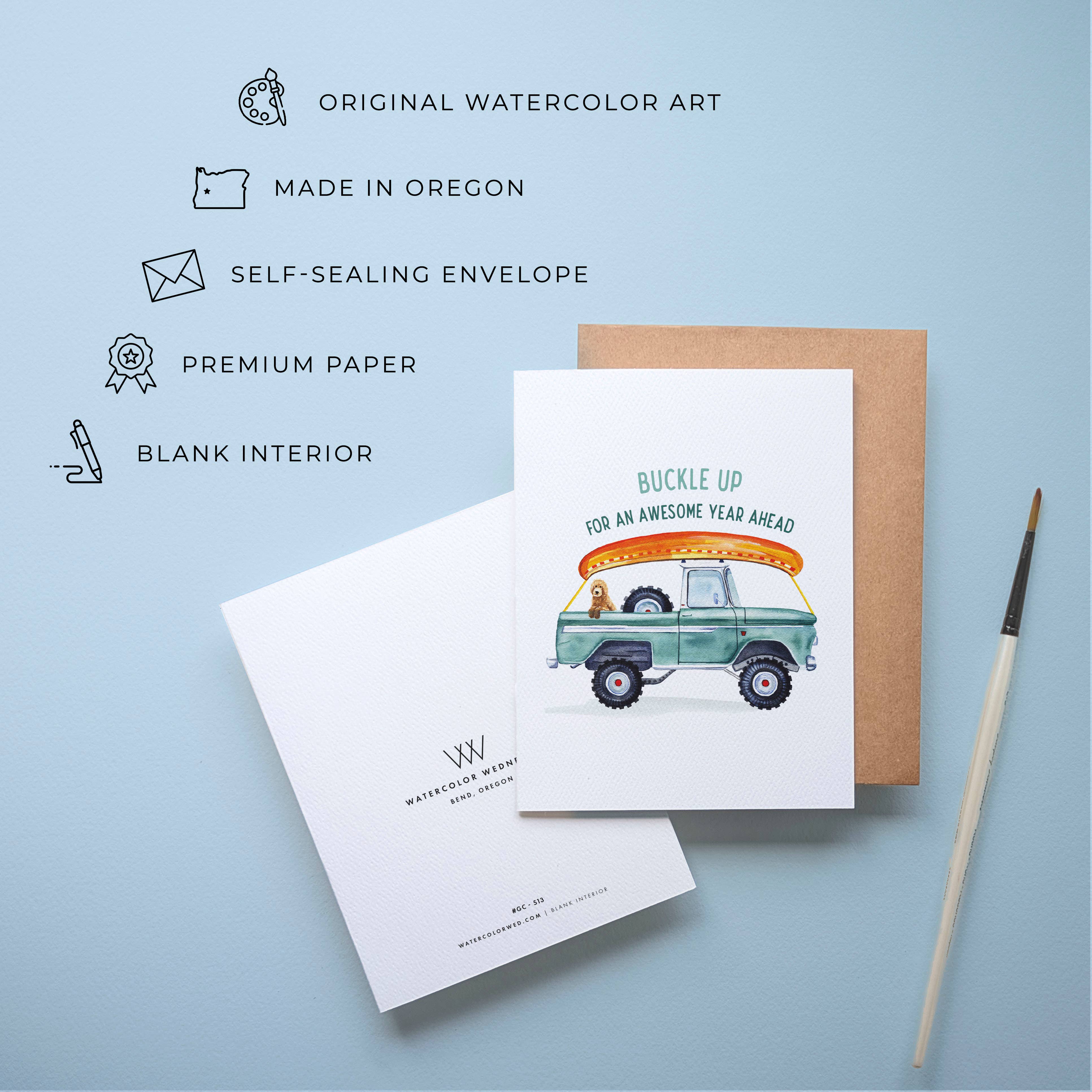Adventure Birthday Card for Kid | Truck and Dog Design