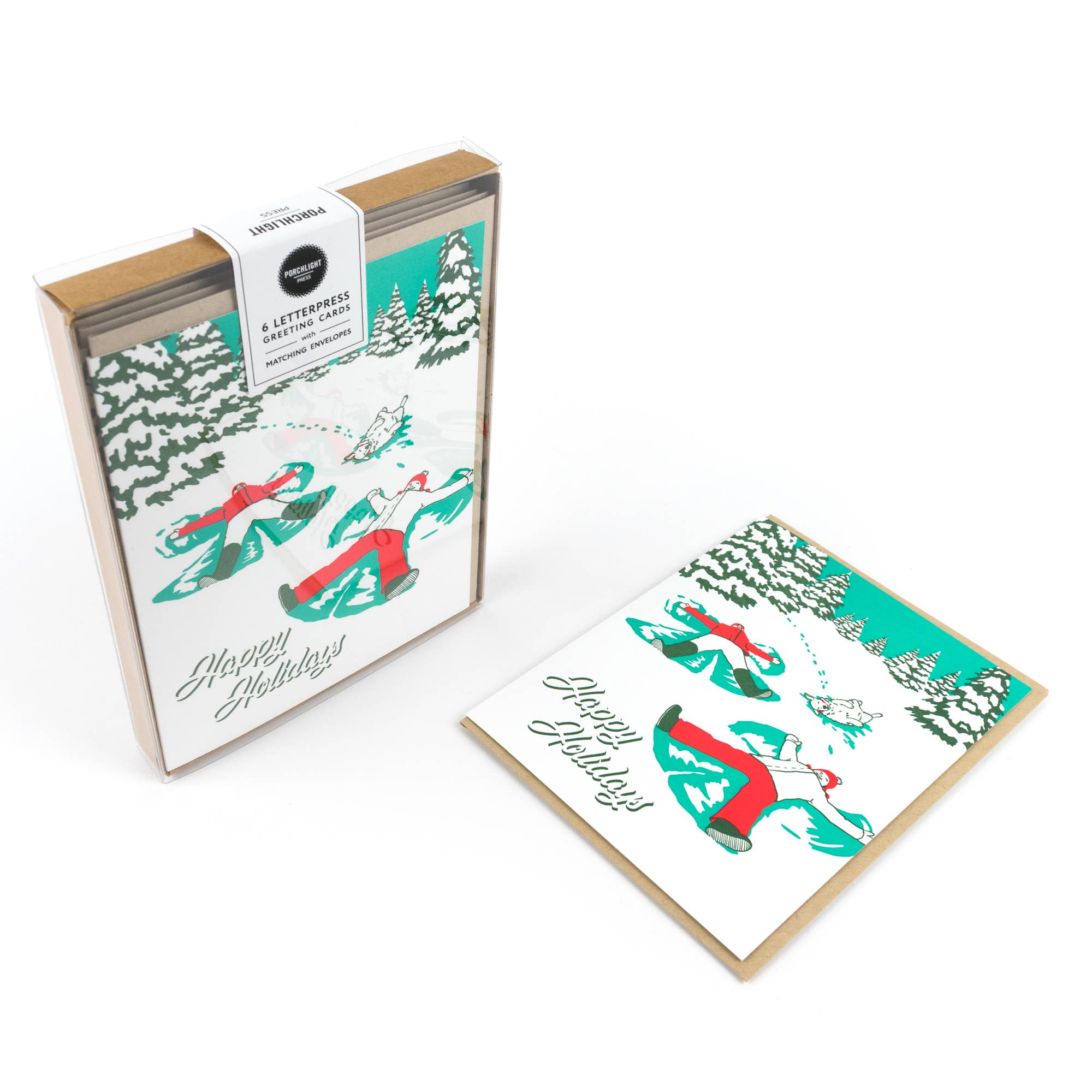 Vintage Snow Angels Holiday Card: Single Card