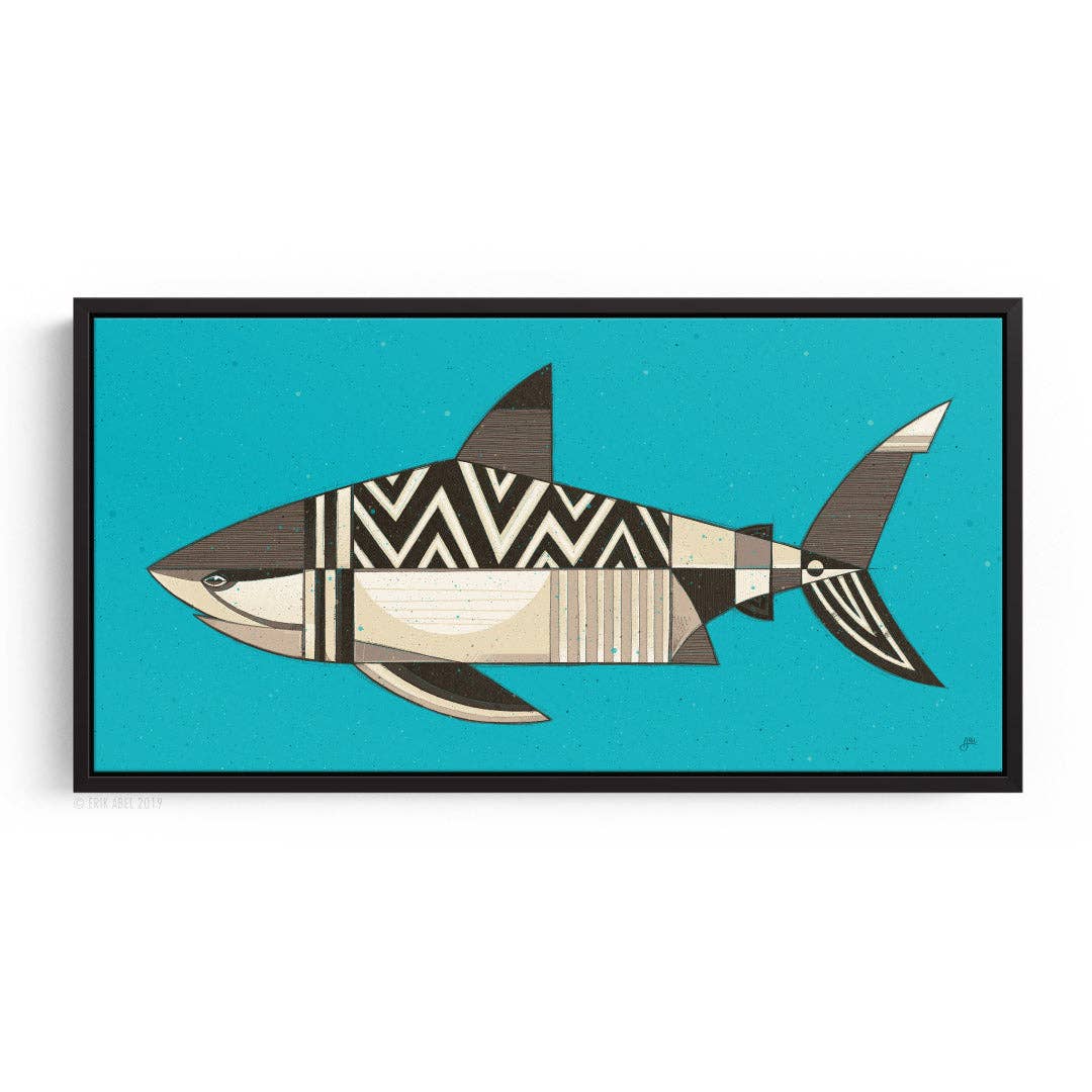 White Shark - WHLSL Print: Unframed / 12x6 / Canvas