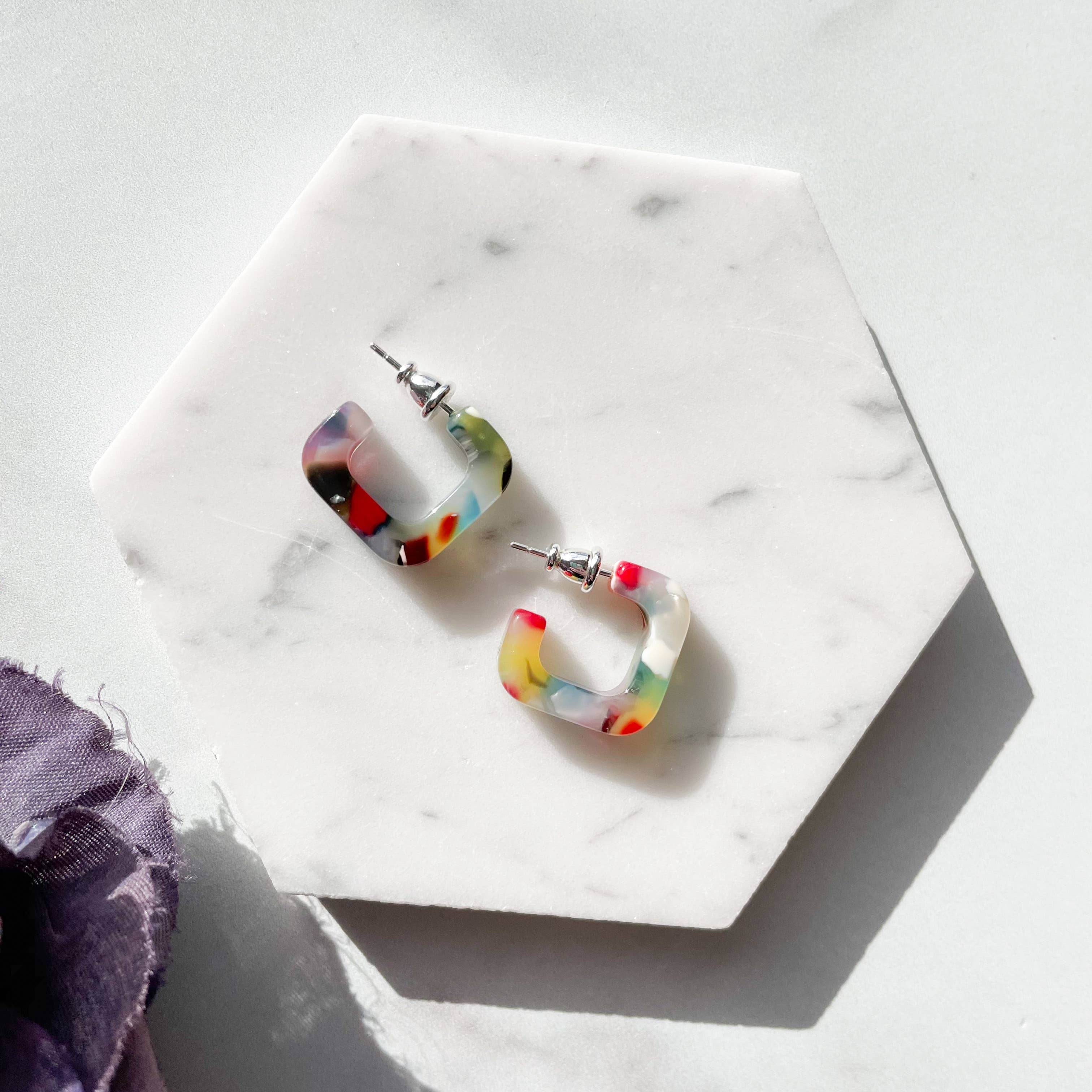 Mini Geo Hoops Collection: Purple Bloom