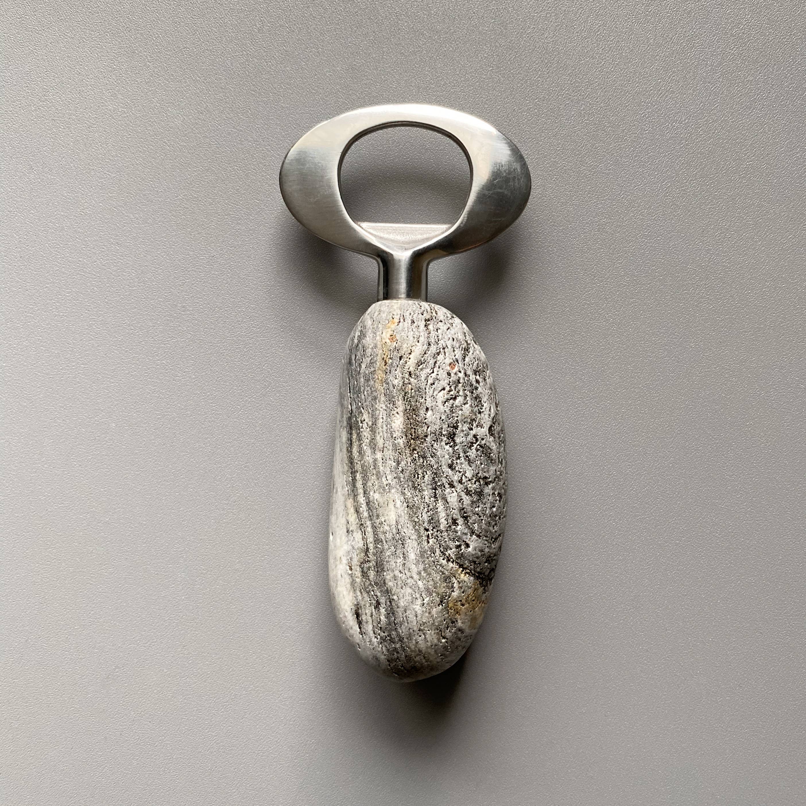 Nature-Inspired Stainless Steel Stone Bottle Opener