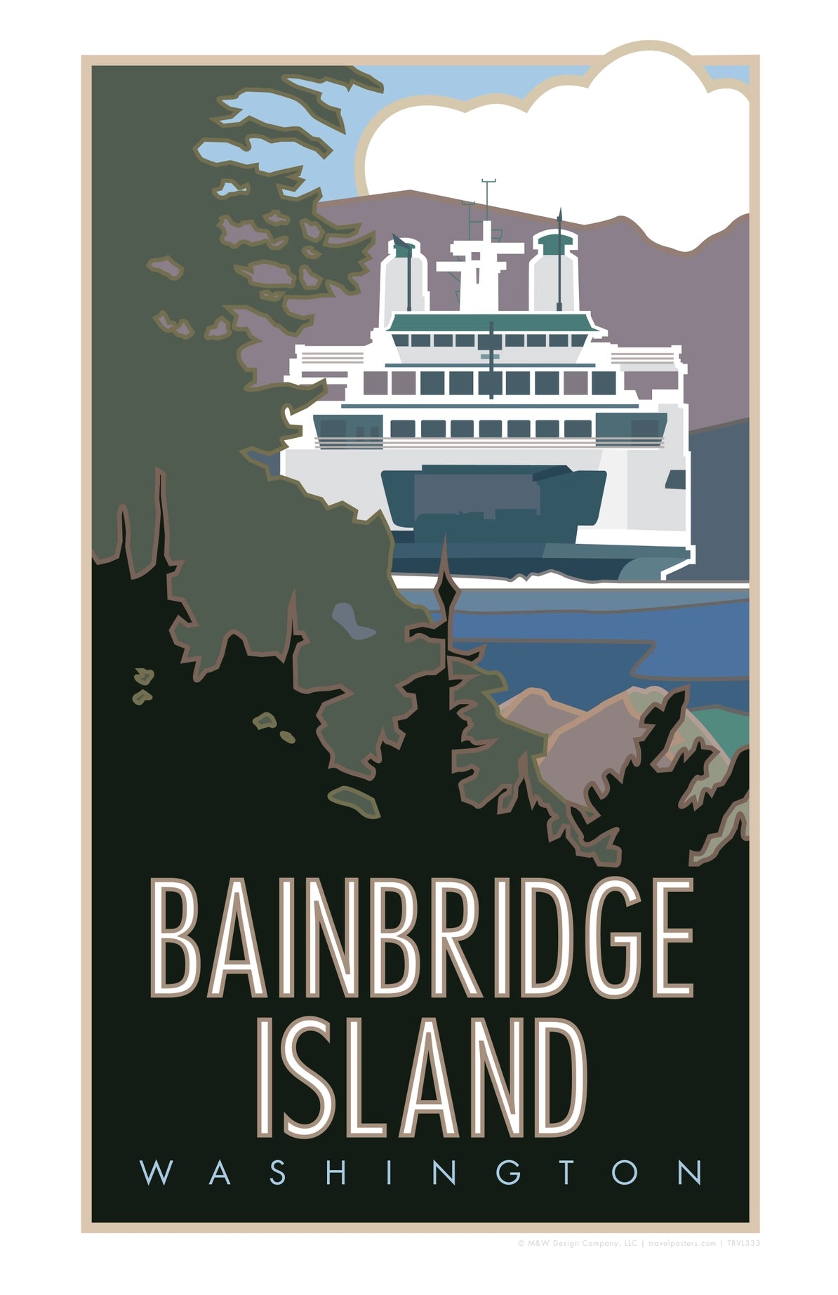 Bainbridge Island Ferry Poster  11" x 17"