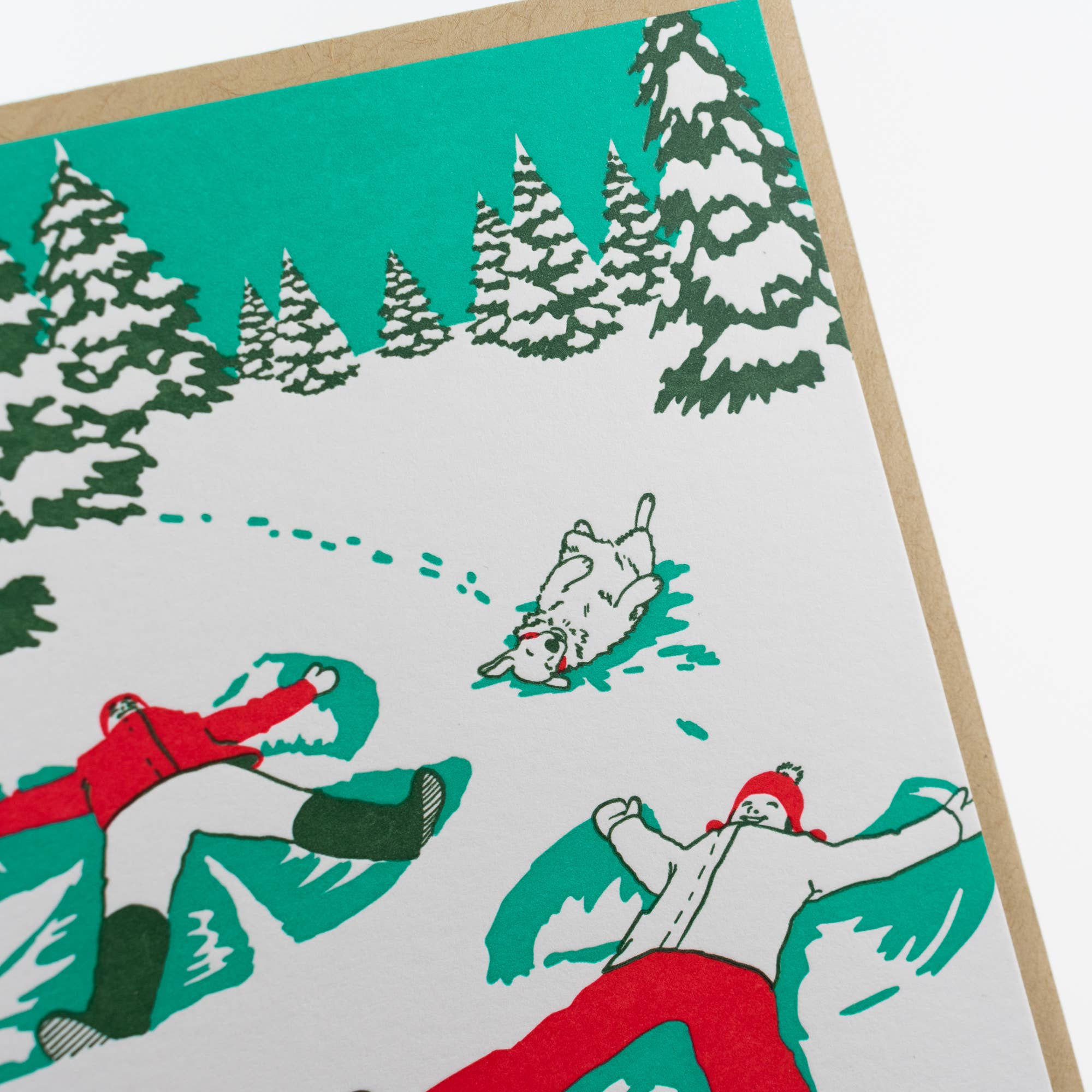 Vintage Snow Angels Holiday Card: Single Card