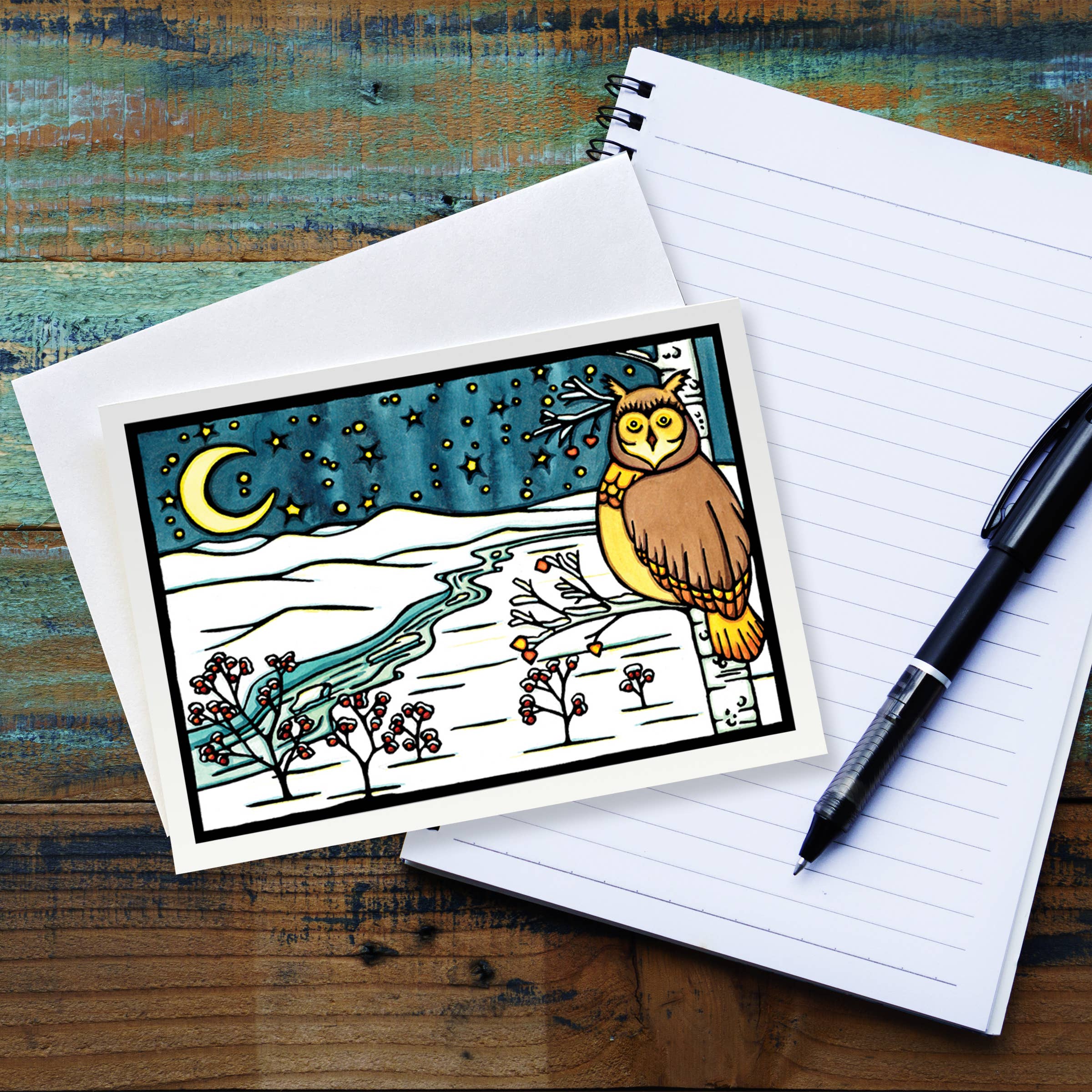 Greeting Card Winter Owl