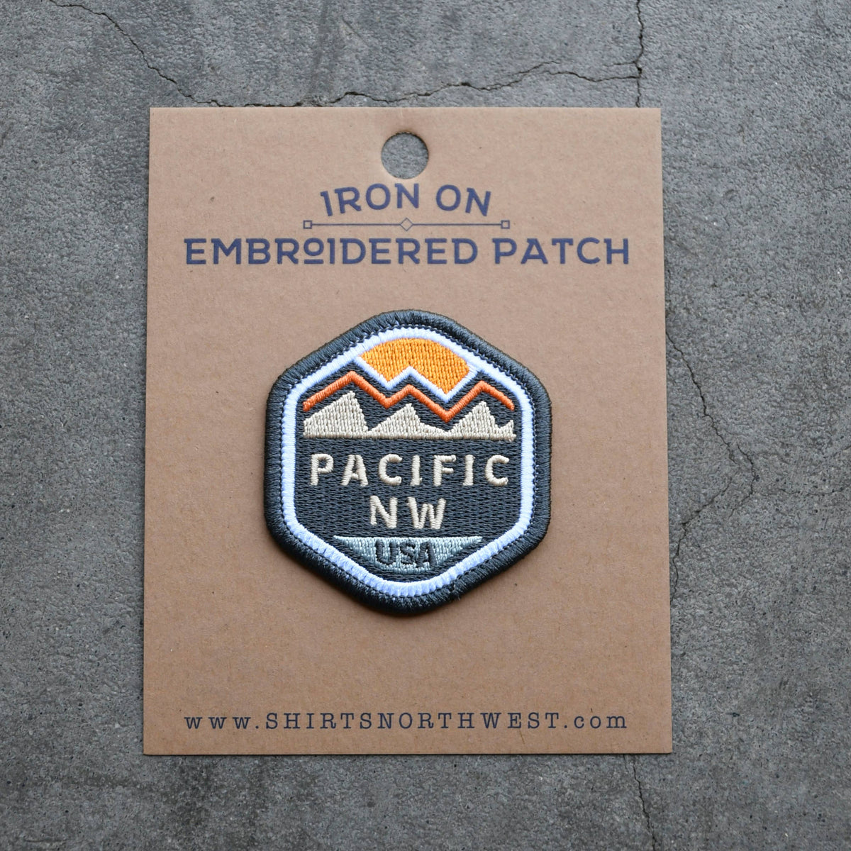 Iron on patches: CIRCLE SUN-MNT-TREES