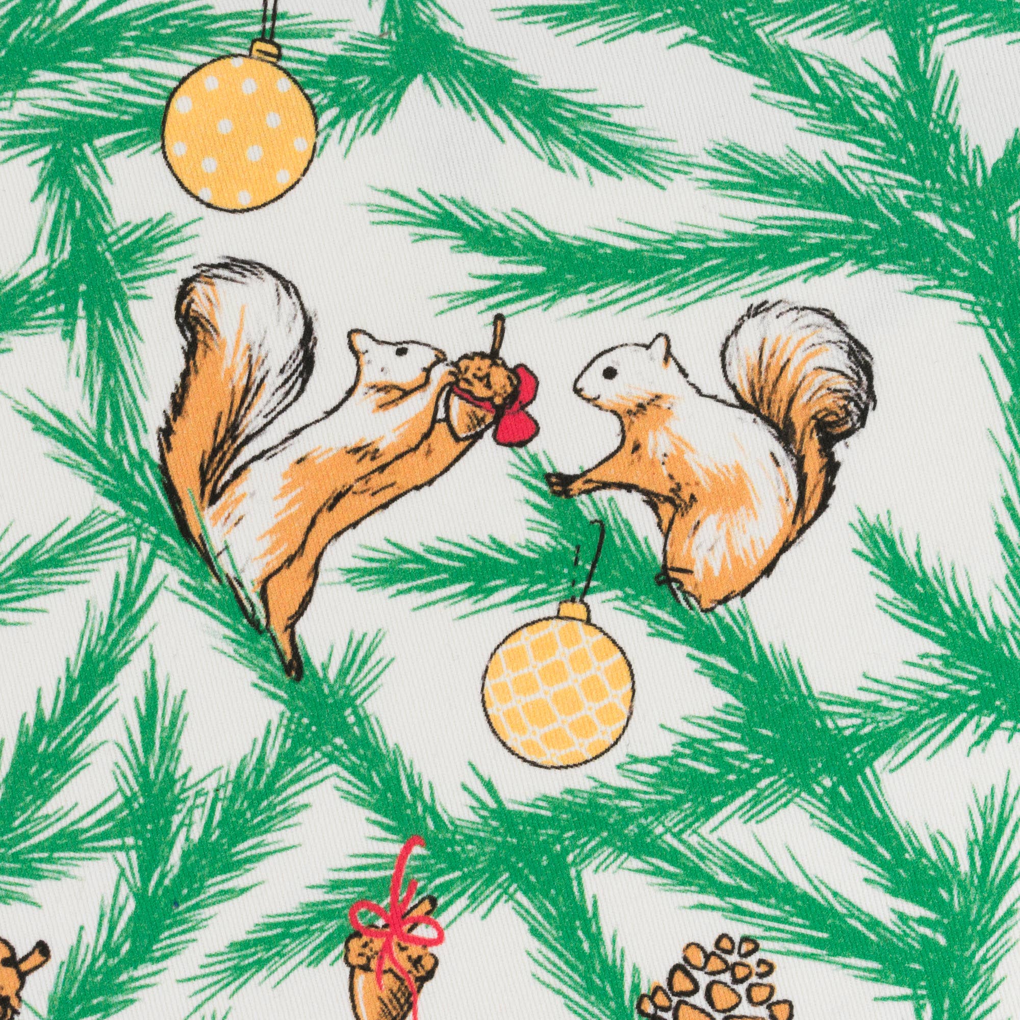 Squirrels Holiday Tea Towel
