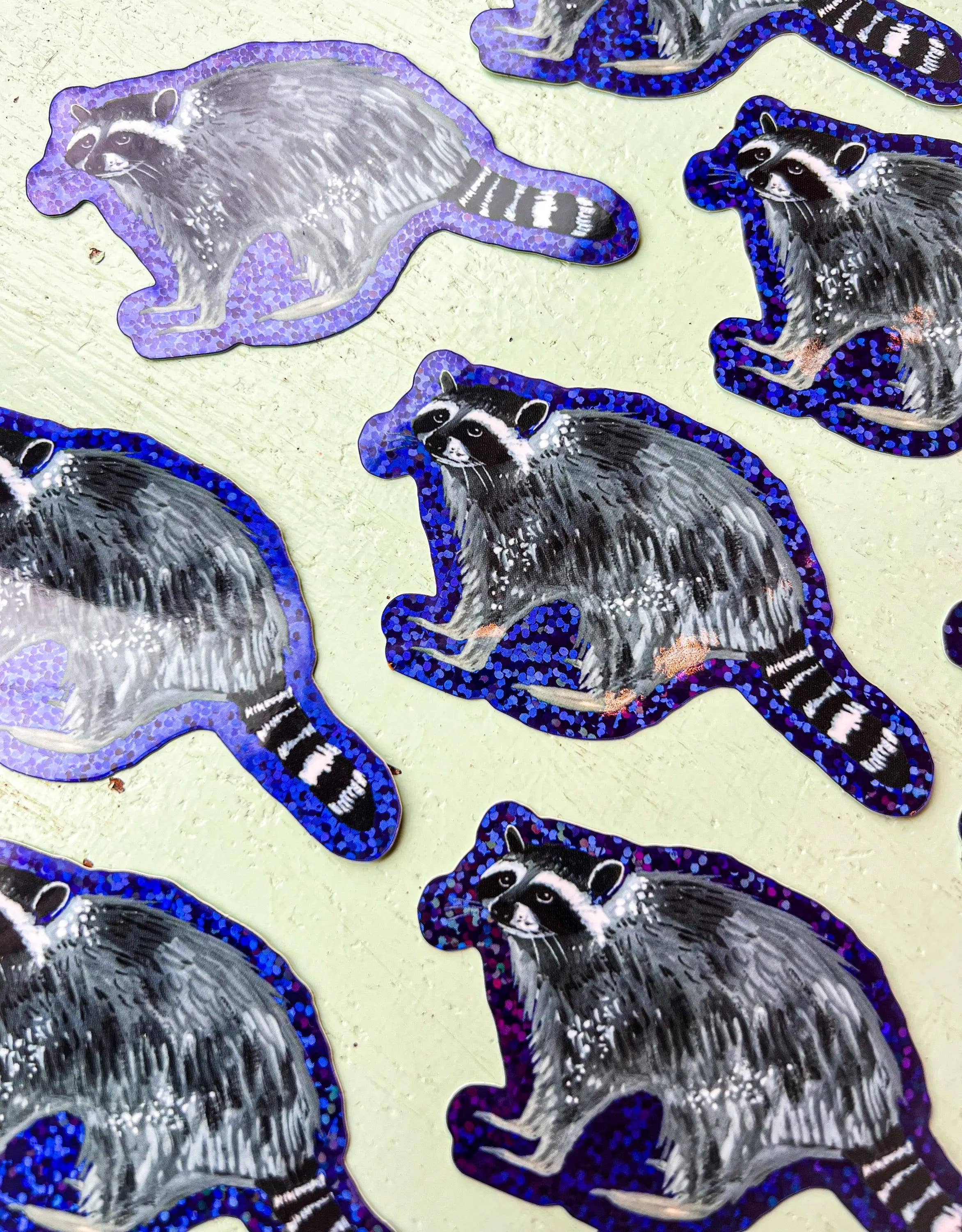 Glitter Raccoon Sticker