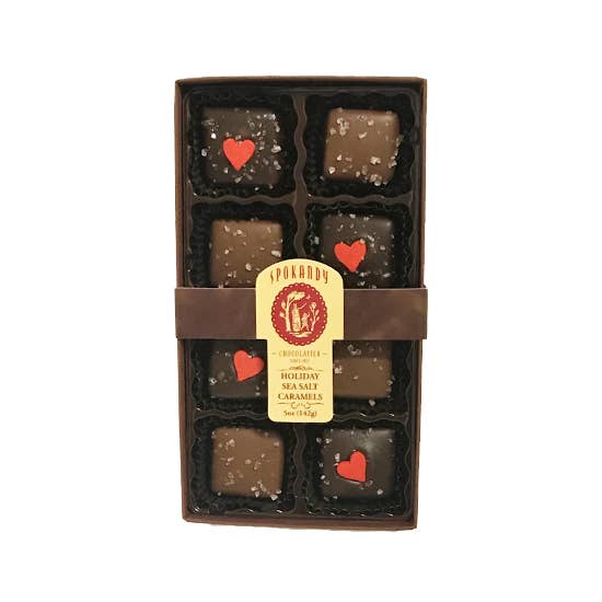 8pc Sea Salt Caramels with Valentine Decorations