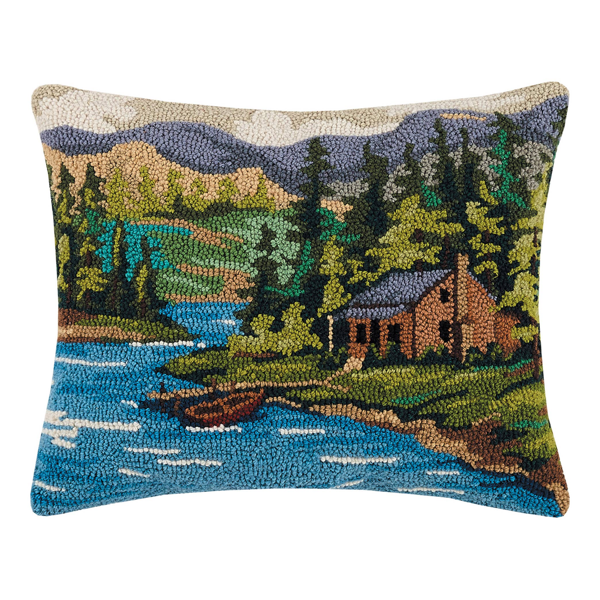 Cabin By Lake Hook Pillow