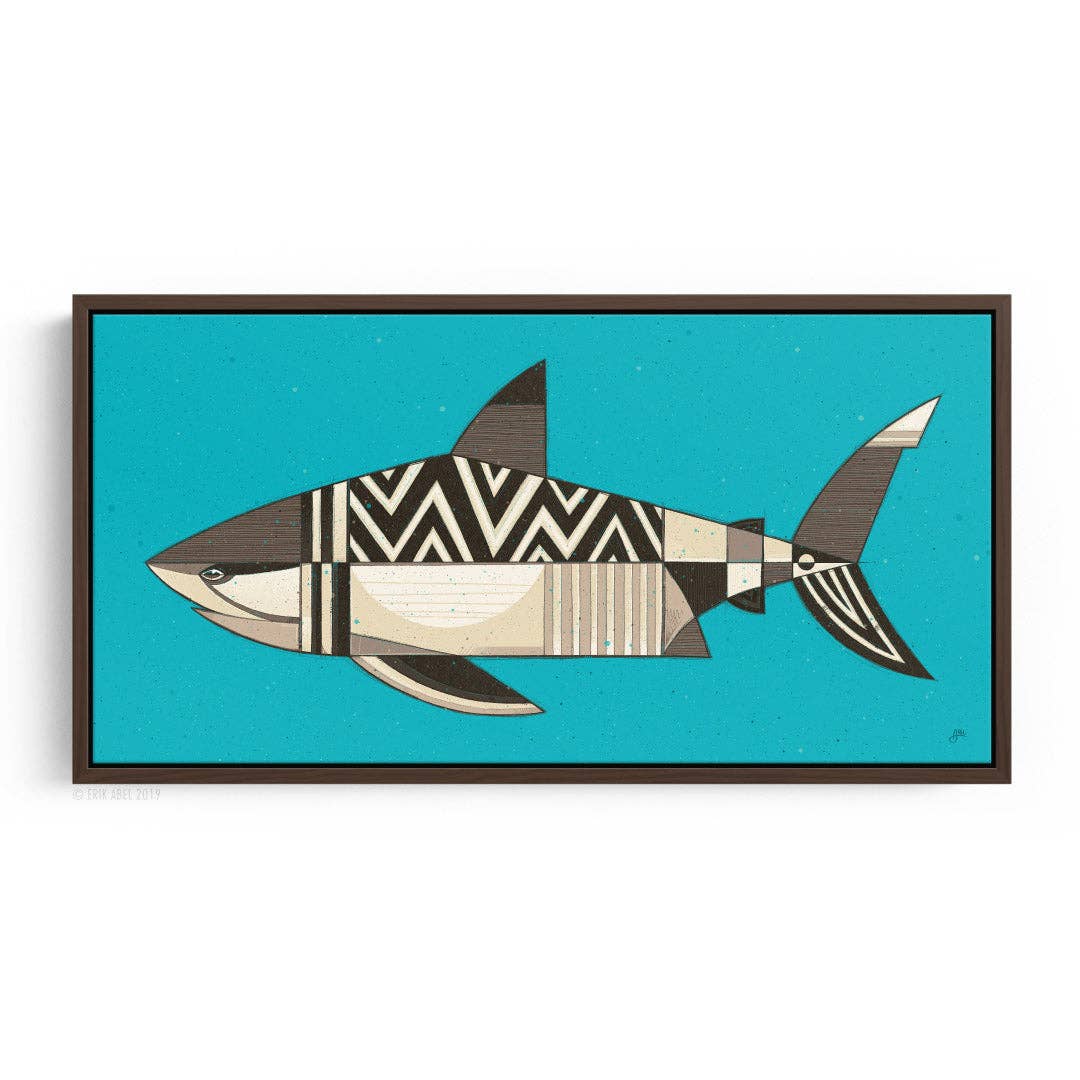 White Shark - WHLSL Print: Unframed / 12x6 / Canvas
