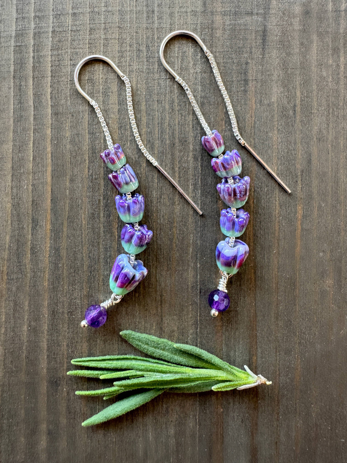 Lavender Threader Earrings