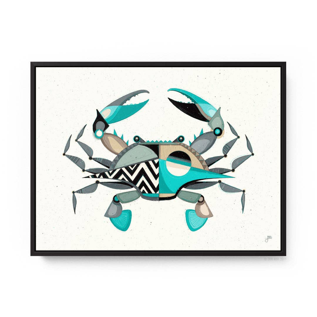 Blue Crabby - WHLSL Print: Unframed / 12x9 / Bamboo Paper