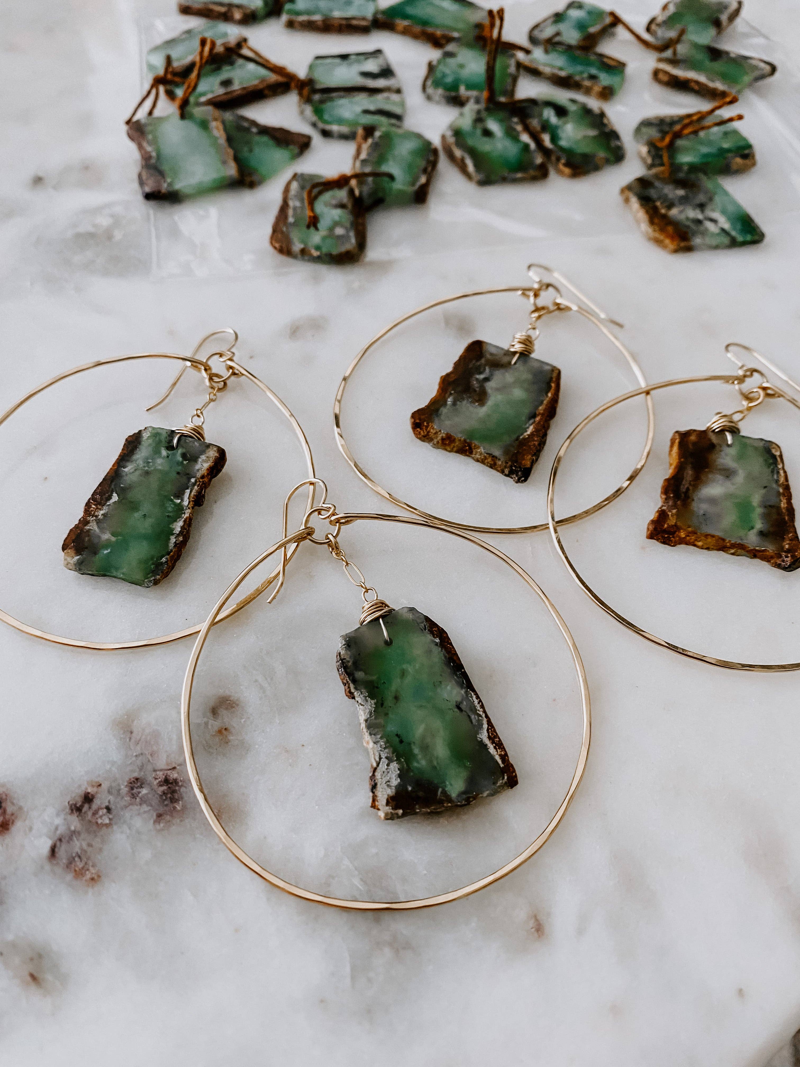 Coastline Hoop Earrings: Sterling Silver