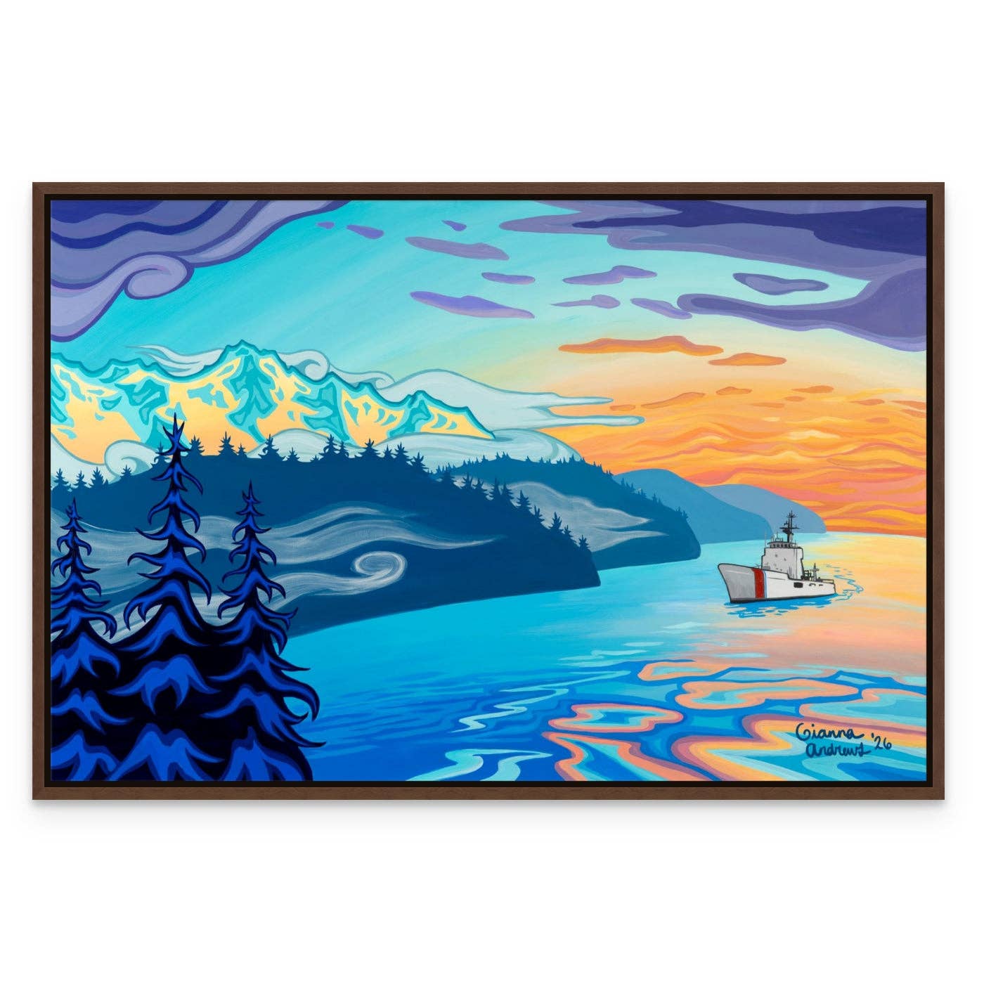 "Sunset Straits" Print: 12x8" / Unframed / Bamboo Paper