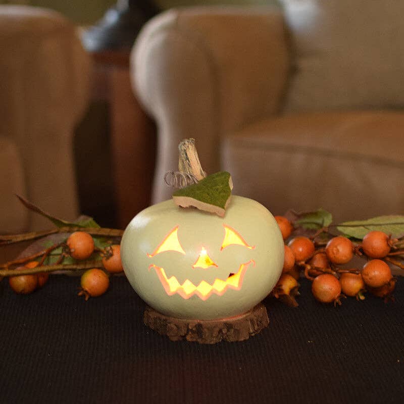 Hand-Crafted Gourd - Cannon Luminary - Fall Decor