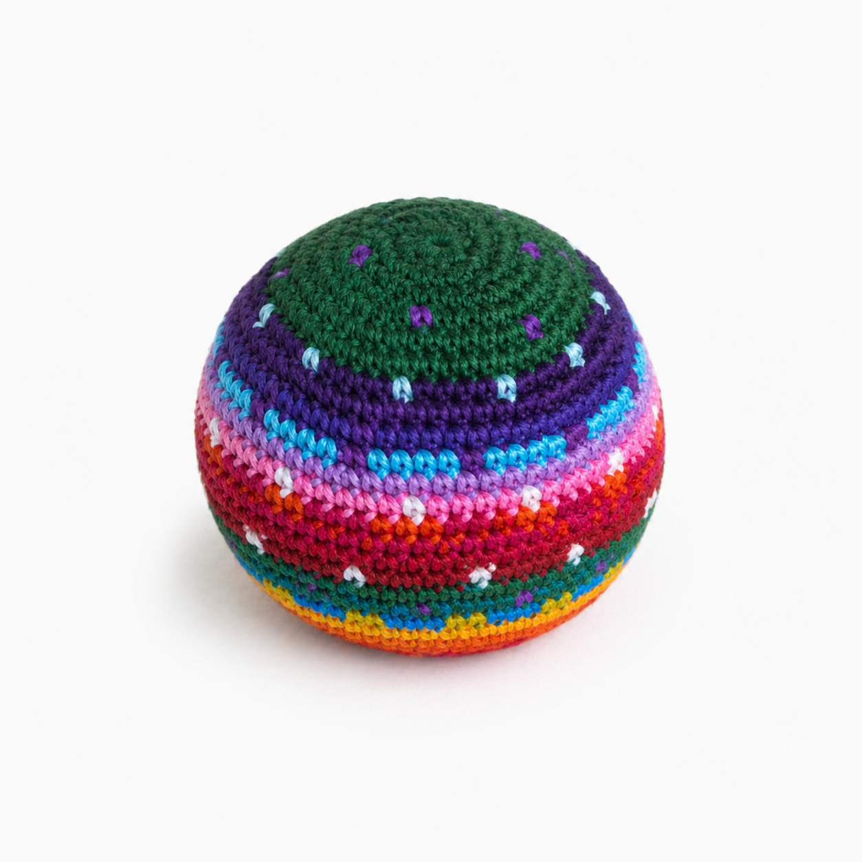 Knit Multicolor Footbag Stress Ball Bag Crochet Sack - Guatemala | Mexico: Assorted