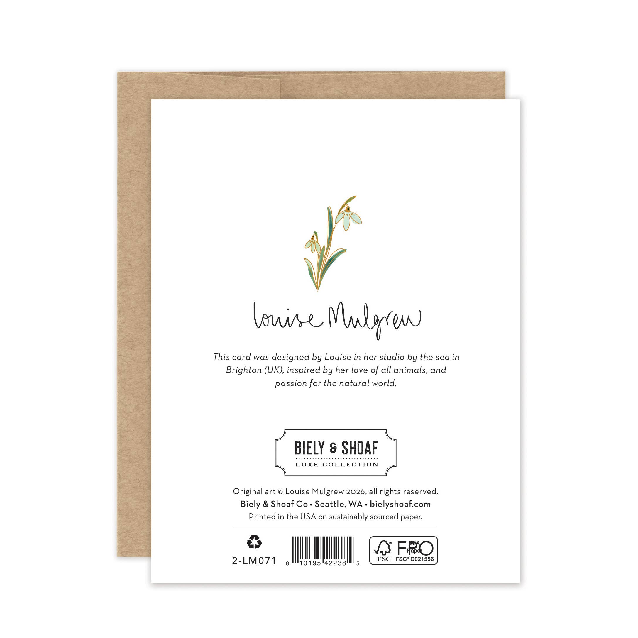 Snowdrops Sympathy - Luxe A2 Card