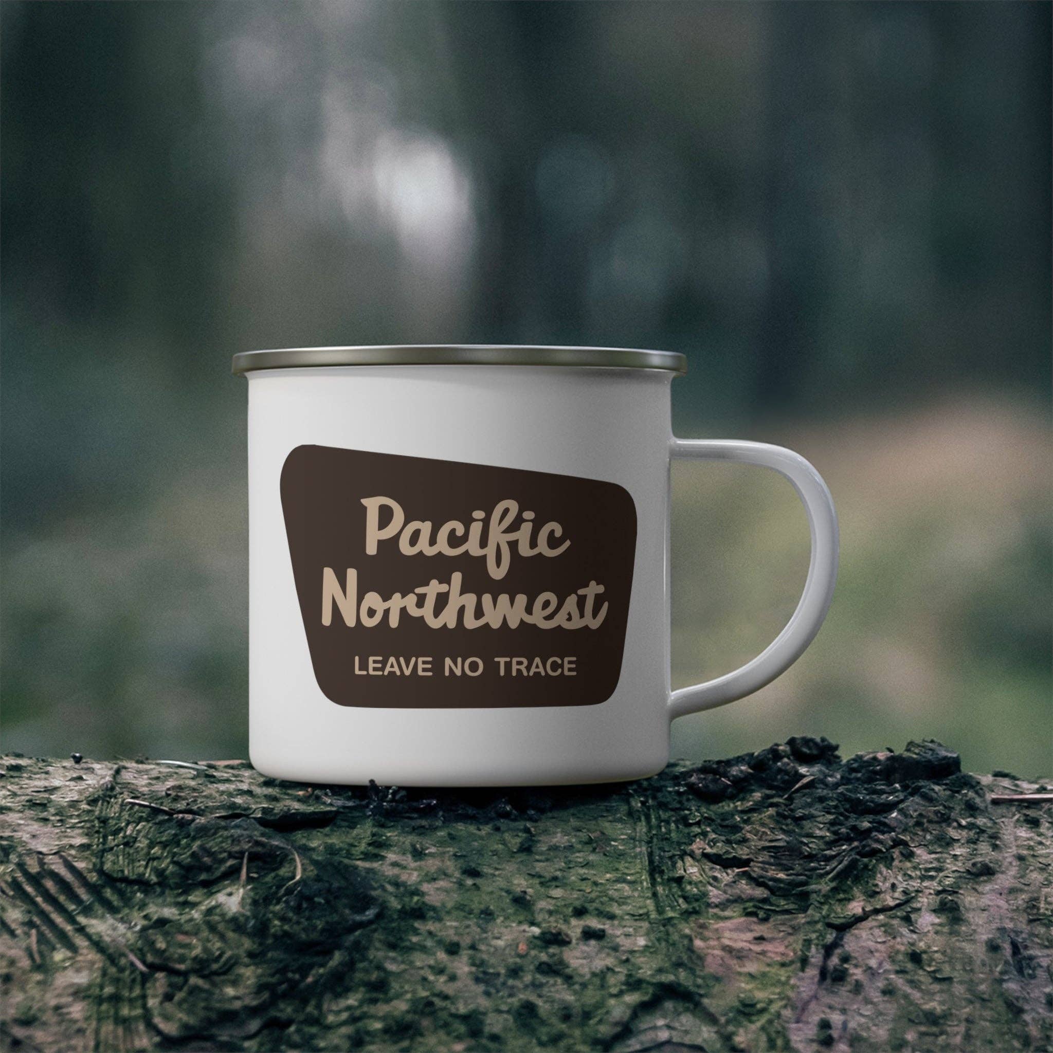Pacific Northwest National Forest Enamel Camping Mug