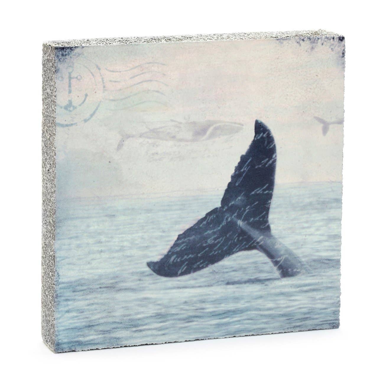 Art Block - Lost & Found - Whale Tail : Original 6.75 x 6.75 x 1.25