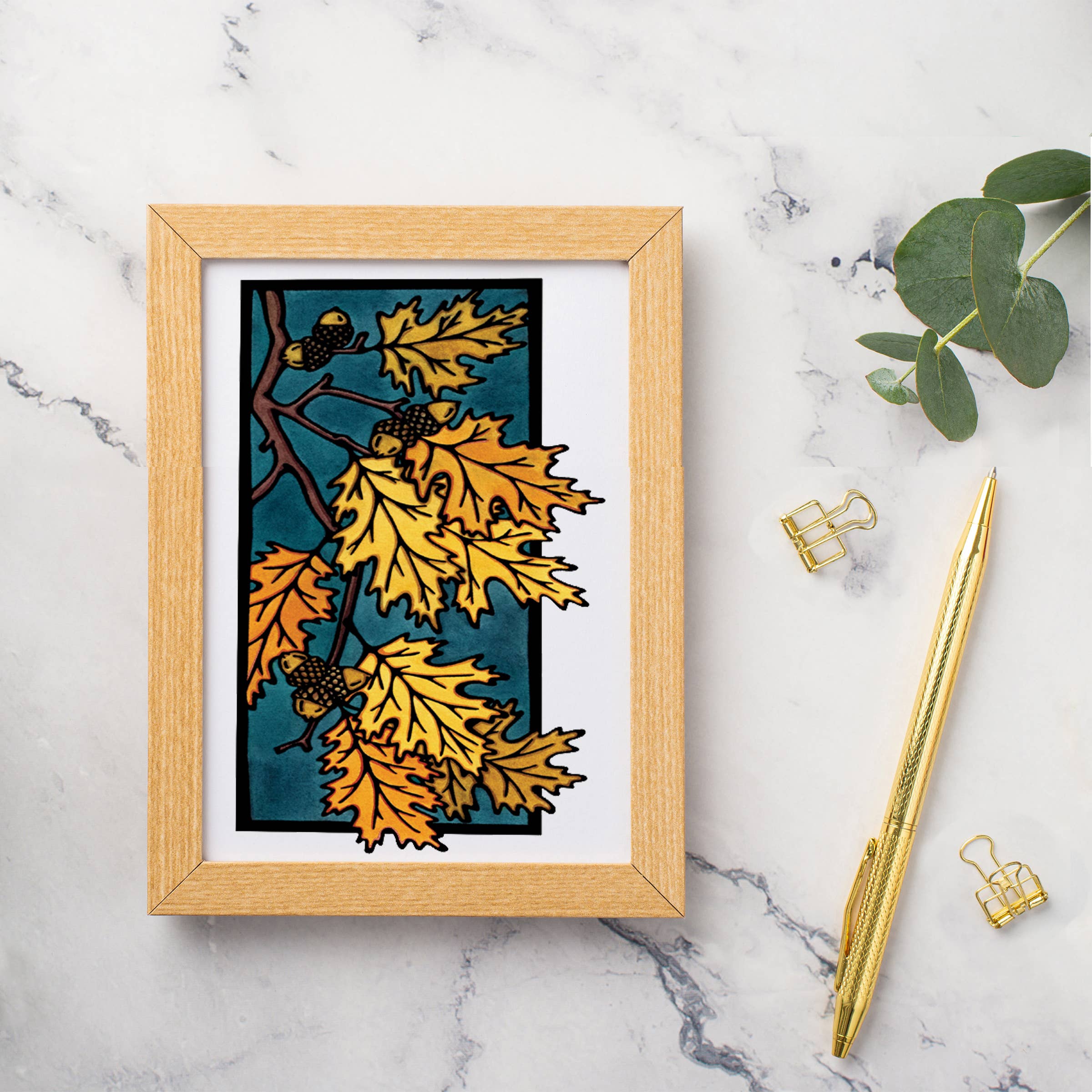 Greeting Card Oak Leaves