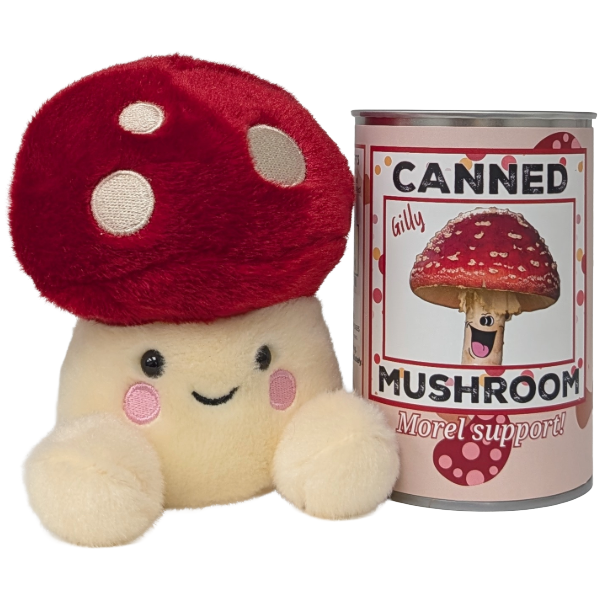 Canned Mushroom - Amanita Mushroom Plush Gift in Can w/Jokes: Pop Top Lid