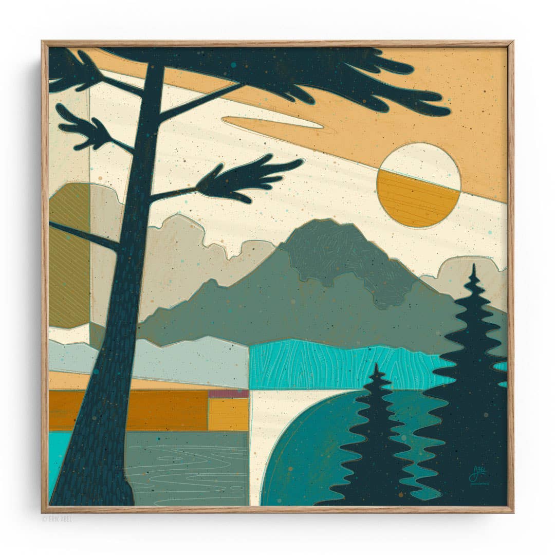 Pnwonderland: Rainier - WHLSL Print: ChromaBlock / ChromaBlock Black / 12x12