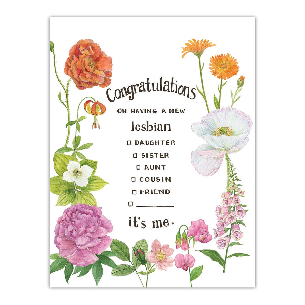 Lesbian Coming Out Card - LGBTQIA+ Pride Greeting Card