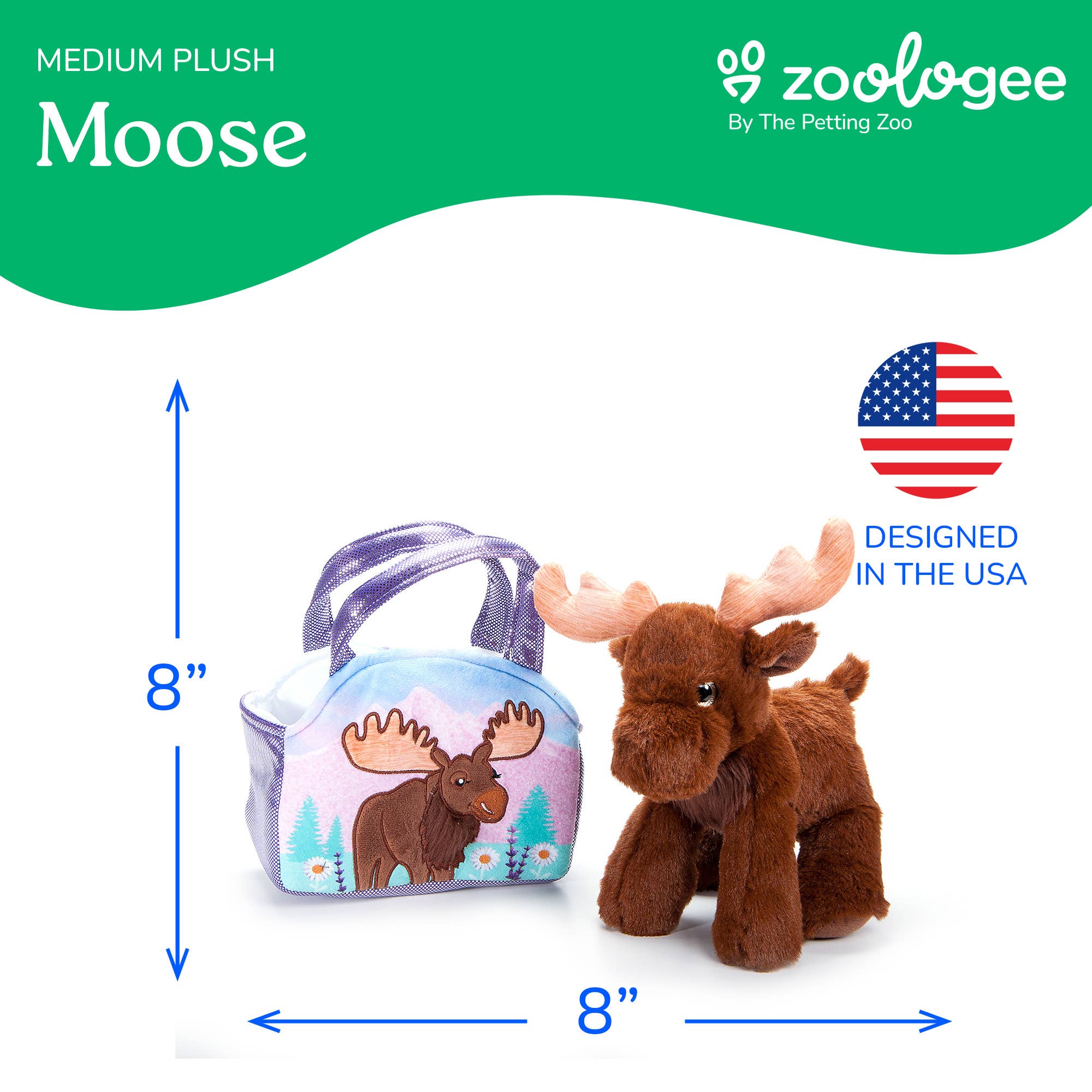 Plush Animal Set with Purse - Moose