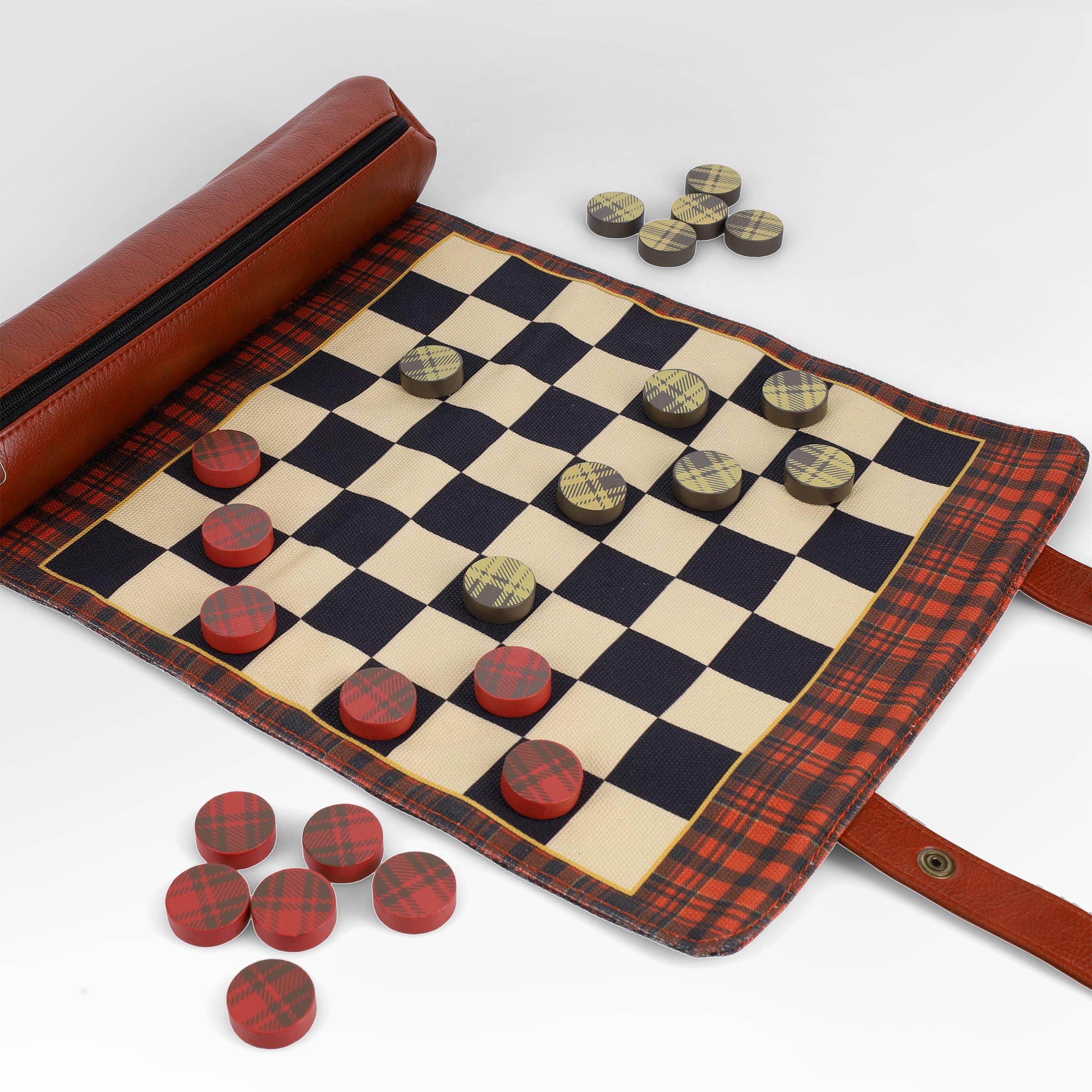Pendleton Red Black Check Pattern Chess & Checkers