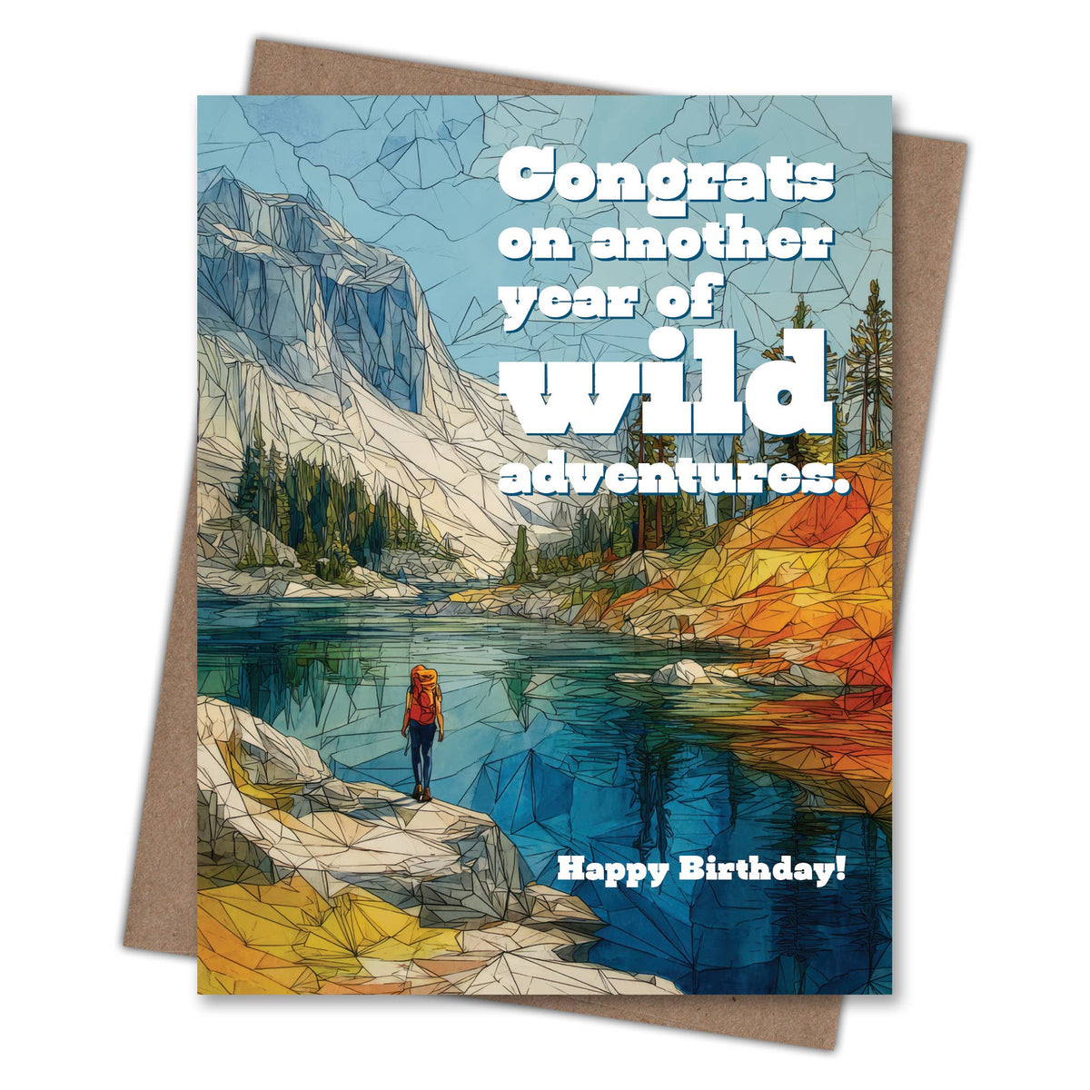 Wild Adventure - Recycled Birthday Card for Hikers