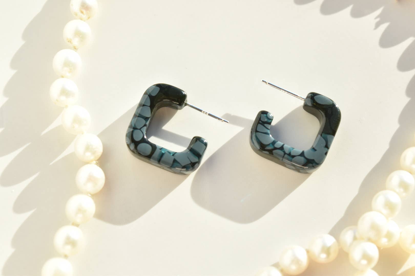 Mini Geo Hoops Collection: Jade
