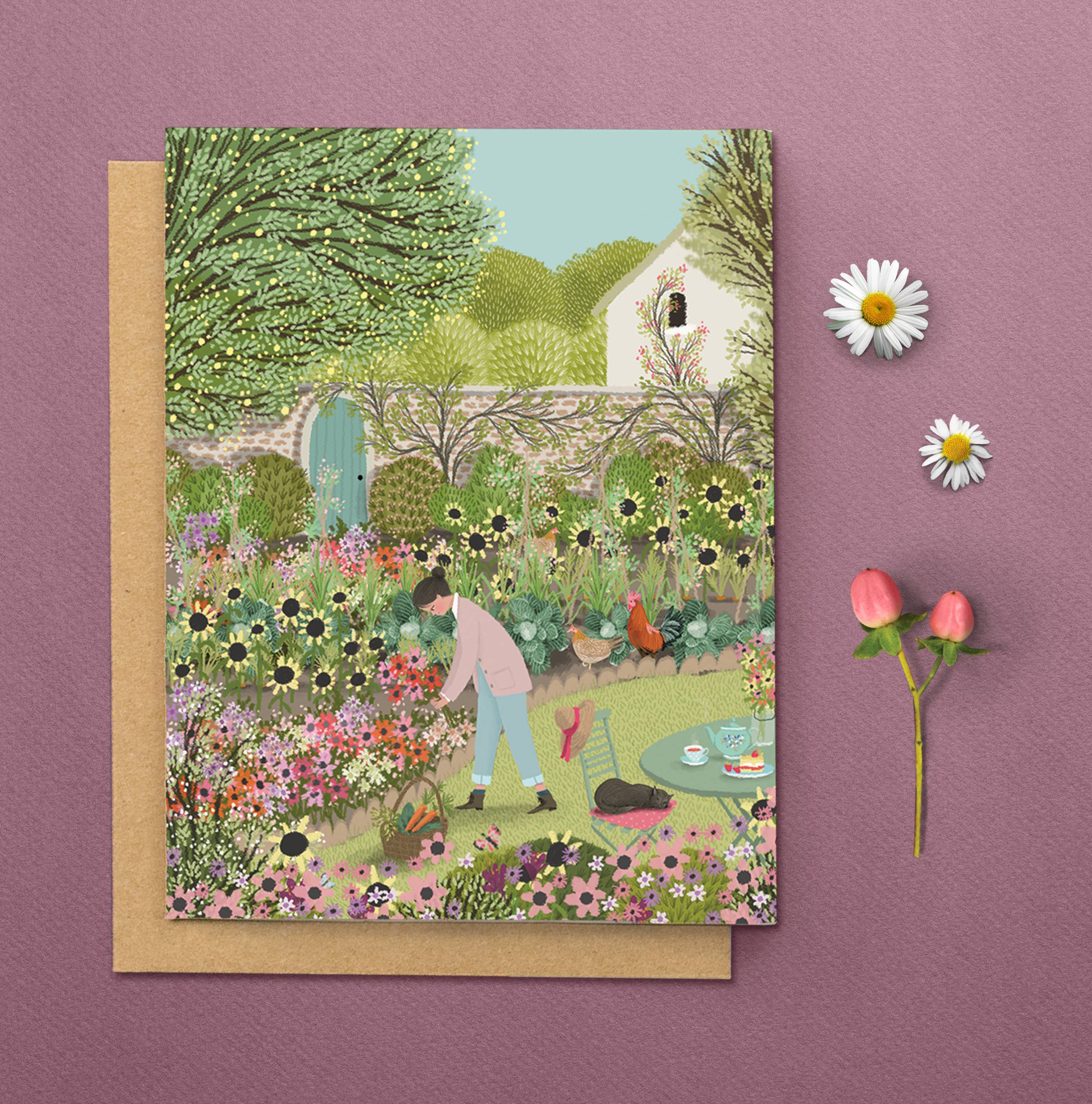 Cottage Garden Birthday Card: Card with Envelope