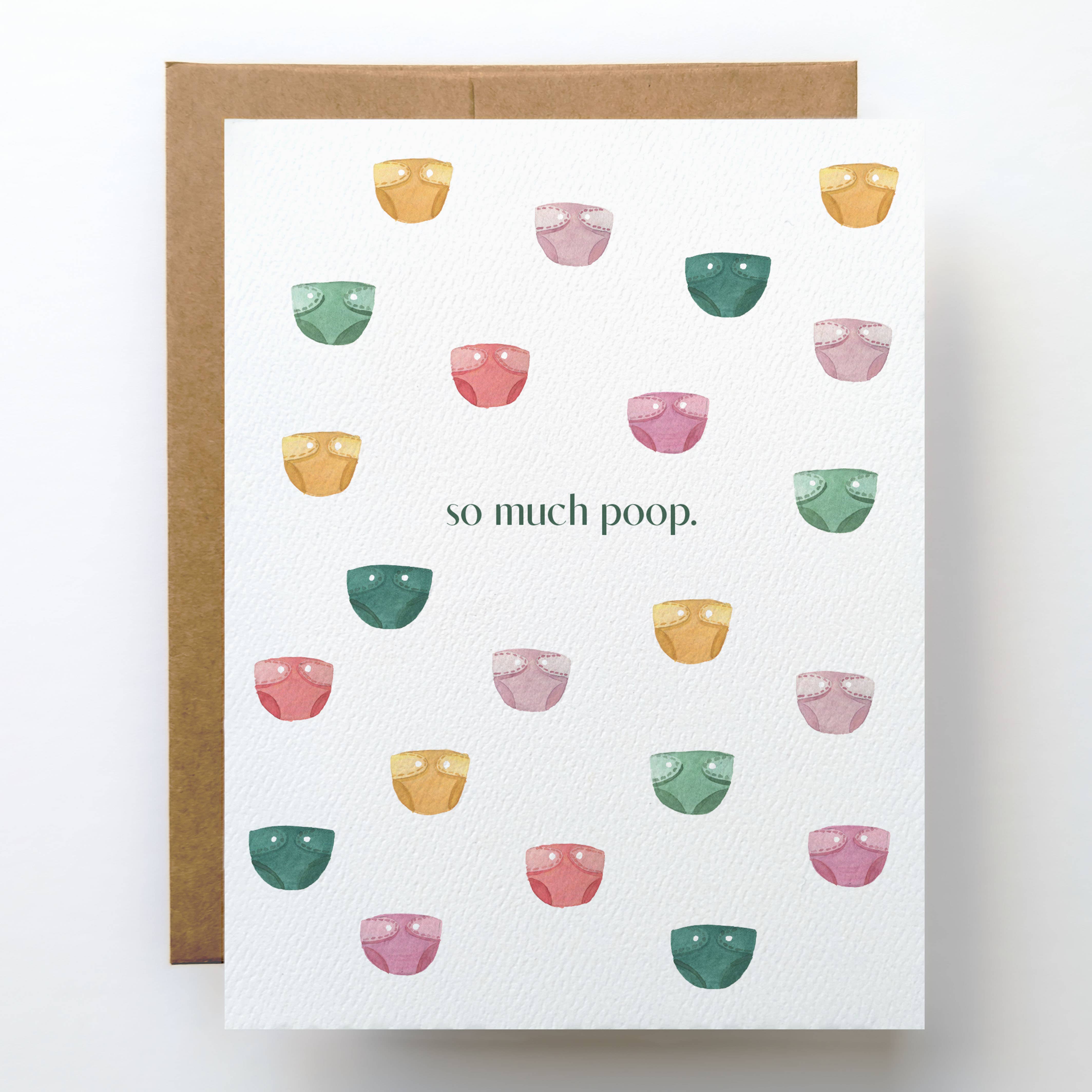 Funny New Baby Card | So Much Poop Diaper Design