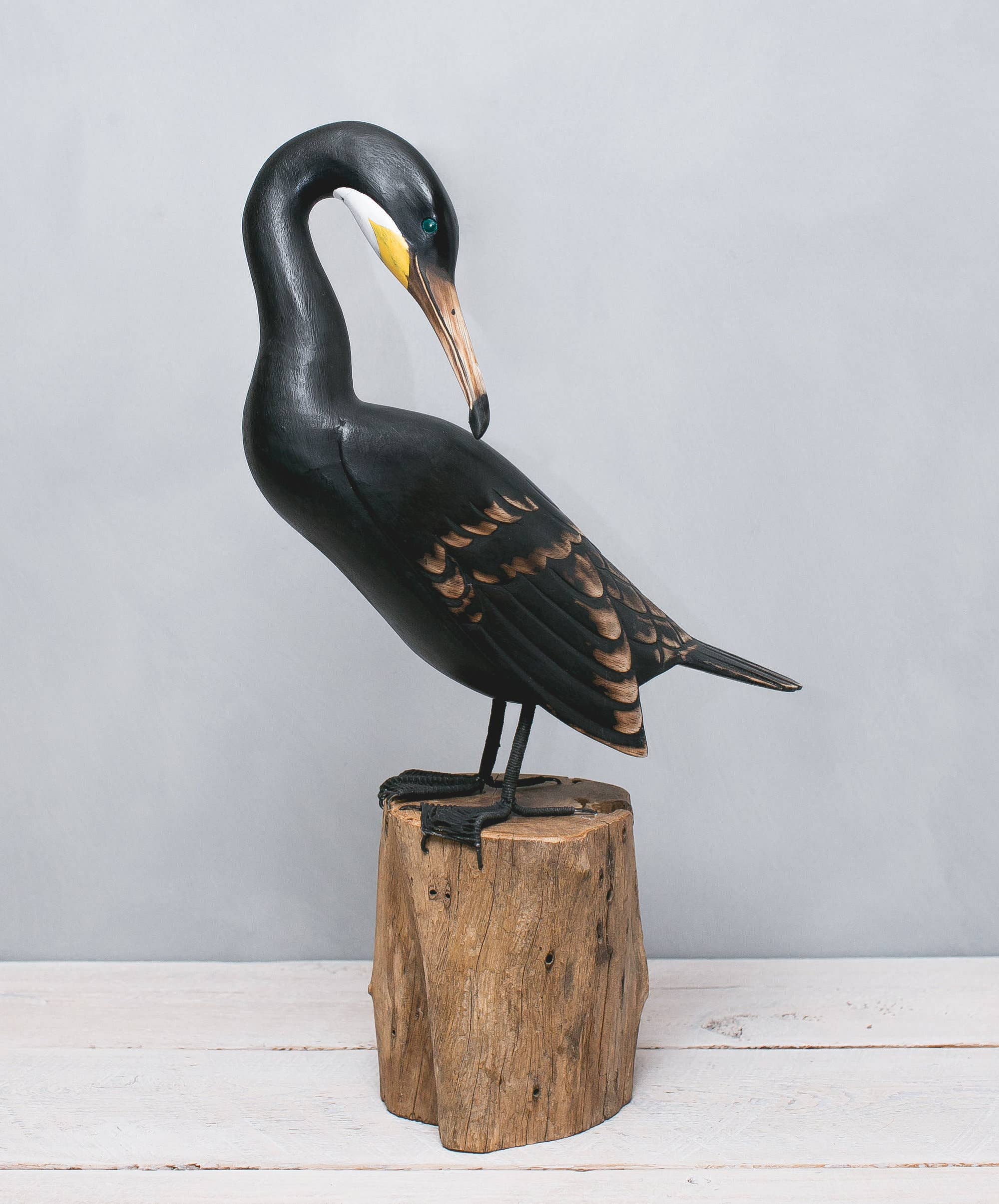 Cormorant - High - 23"H -Carved Wooden Ornament