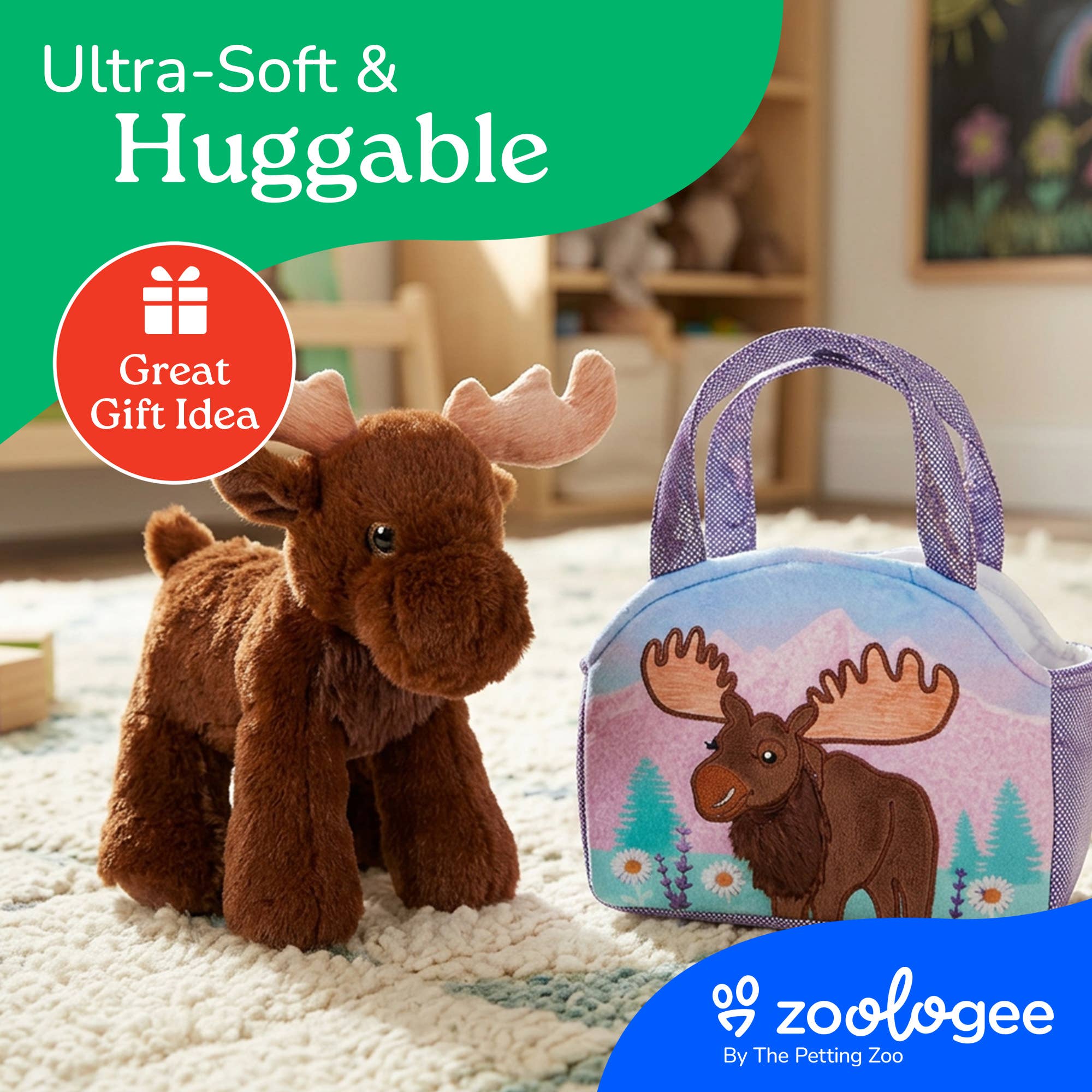 Plush Animal Set with Purse - Moose