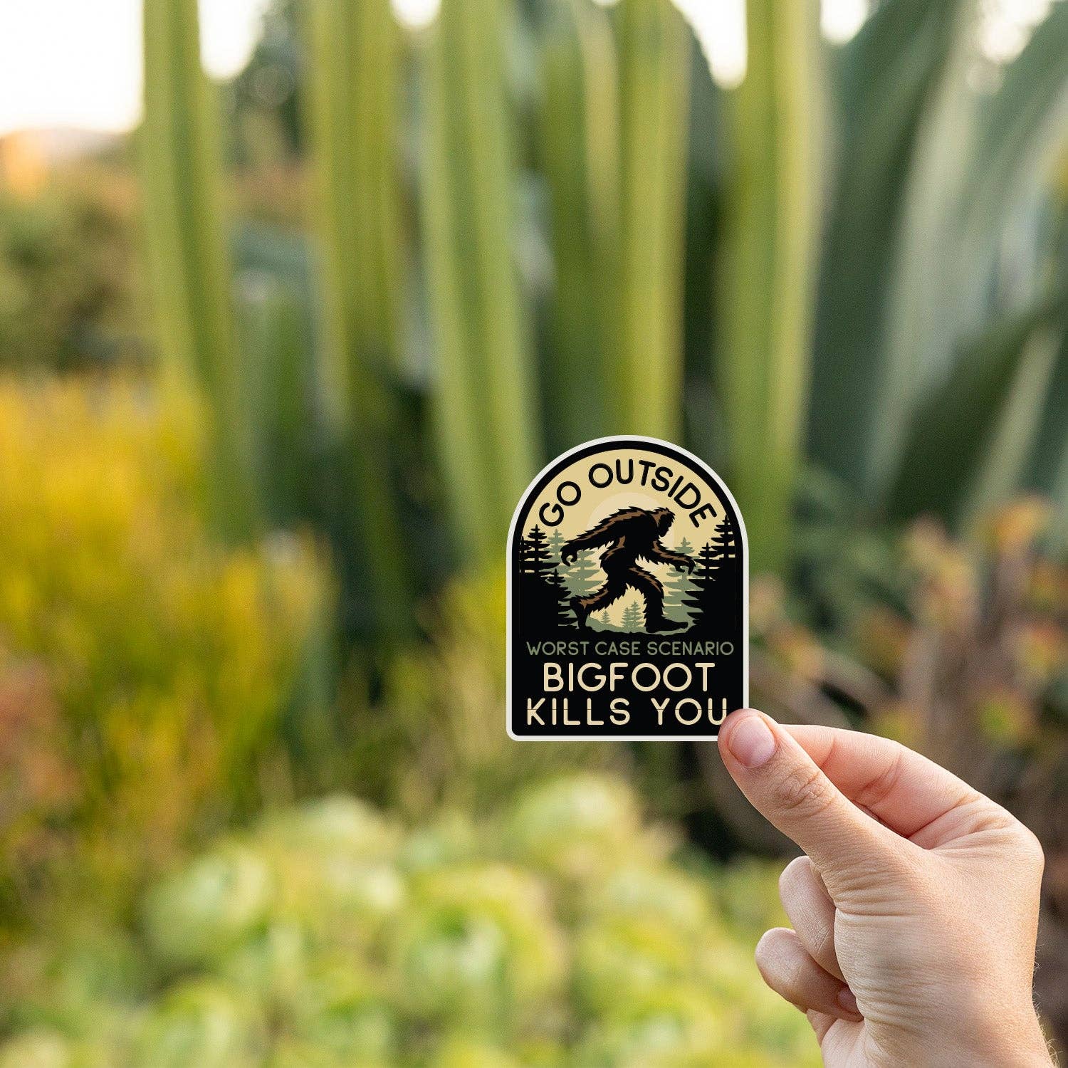 Go Outside, Worst Case Scenario Bigfoot Kills You Sticker